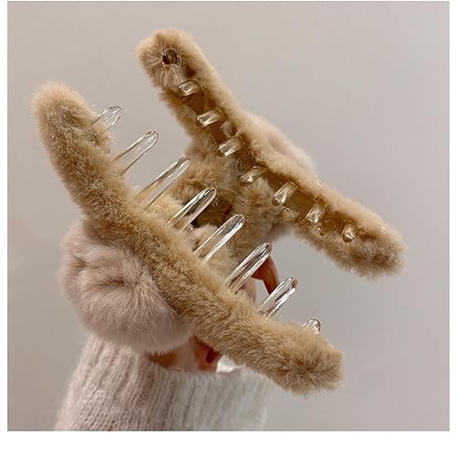 Miniatura 6 de 36 pinzas para el pelo de 4.92 pulgadas grandes y peludas para mujeres y niñas, pinzas de pelo de felpa esponjosa para cabello grueso y fino, pinza