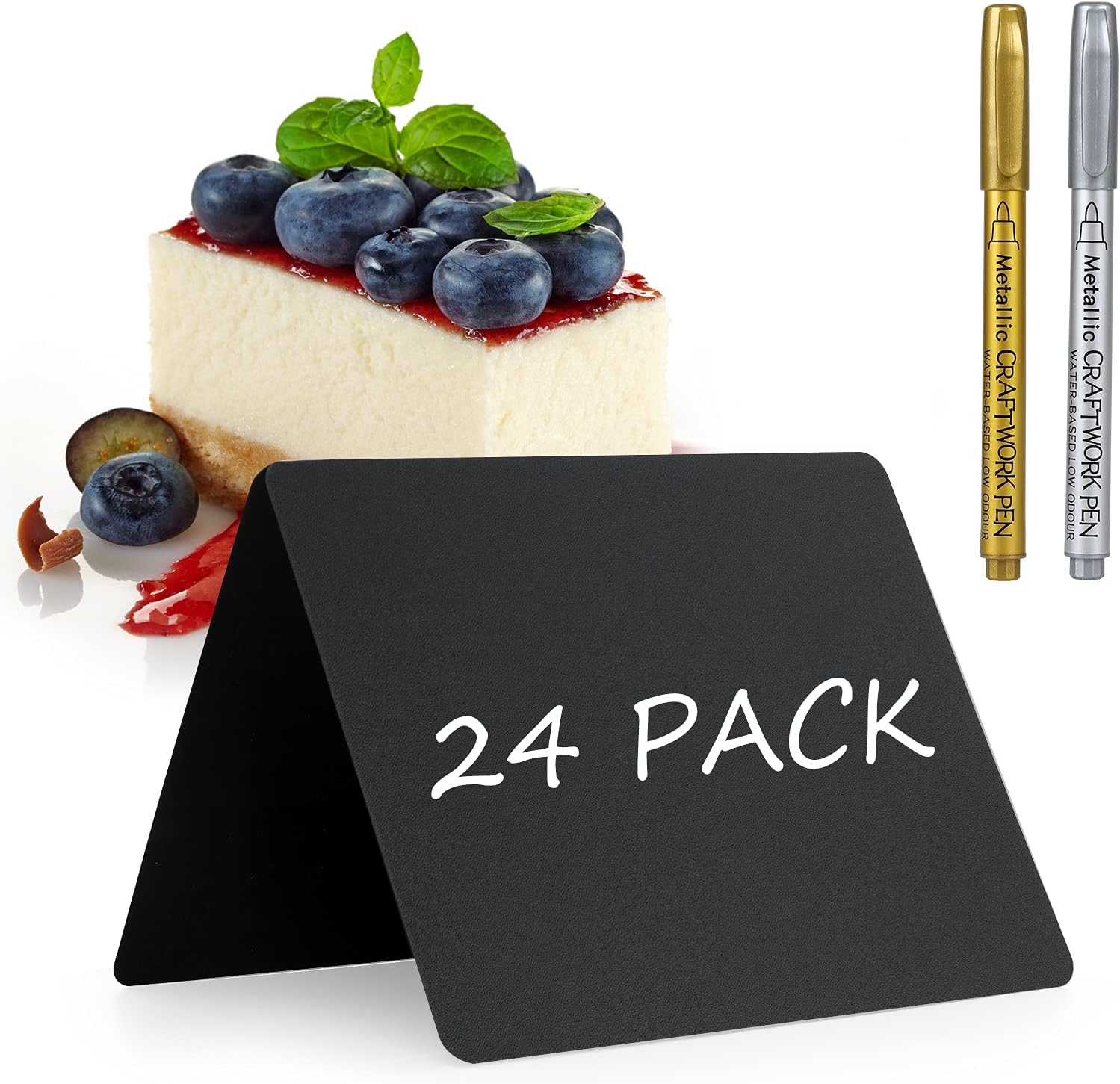 Qiaonato 24 Chalkboards for Labelling Price Tags for Catering Buffet