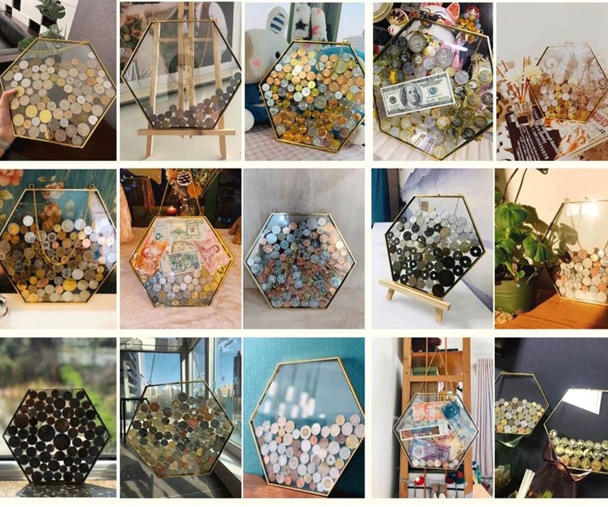 Snapklik.com : WANLIAN Gold Framed Coin Display Rack, Coin Display Rack ...