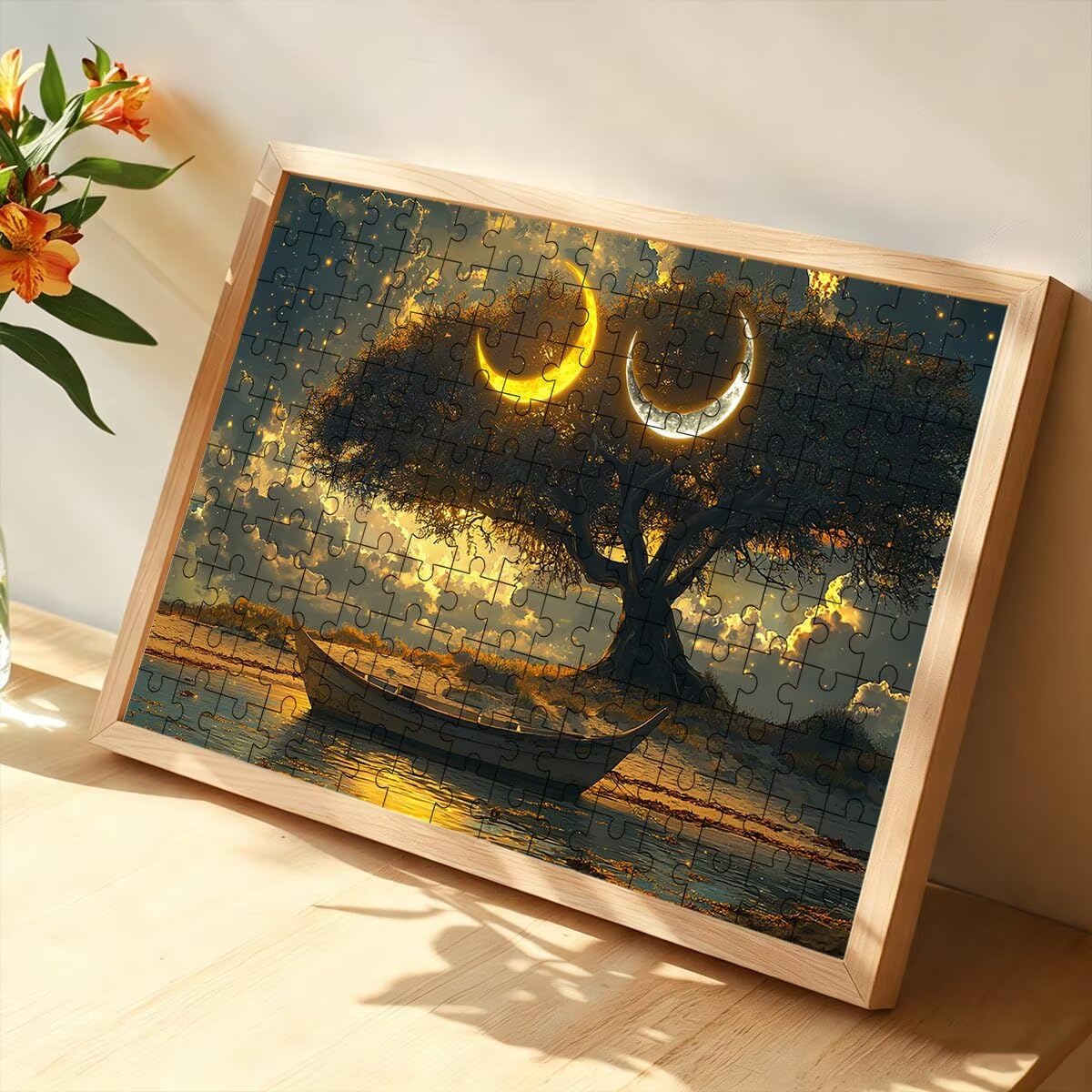 Puzzle 4000 Pezzi Albero, Puzzle Adulti Luna in Legno, 141x87cm -1131