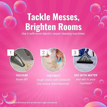 Astonish Specialist Machine Carpet Cleaner 1000ml Solution Deep Odor Lifting Shampoo for Wool & Synthetic Rugs Stain Remover Concentrate for Major Cleaning Units, Fresh Scent