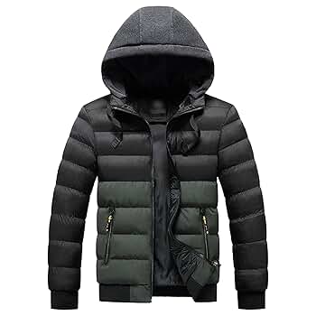JEShifangjiusu Men'S Hooded Winter Coat Warm Puffer Jacket