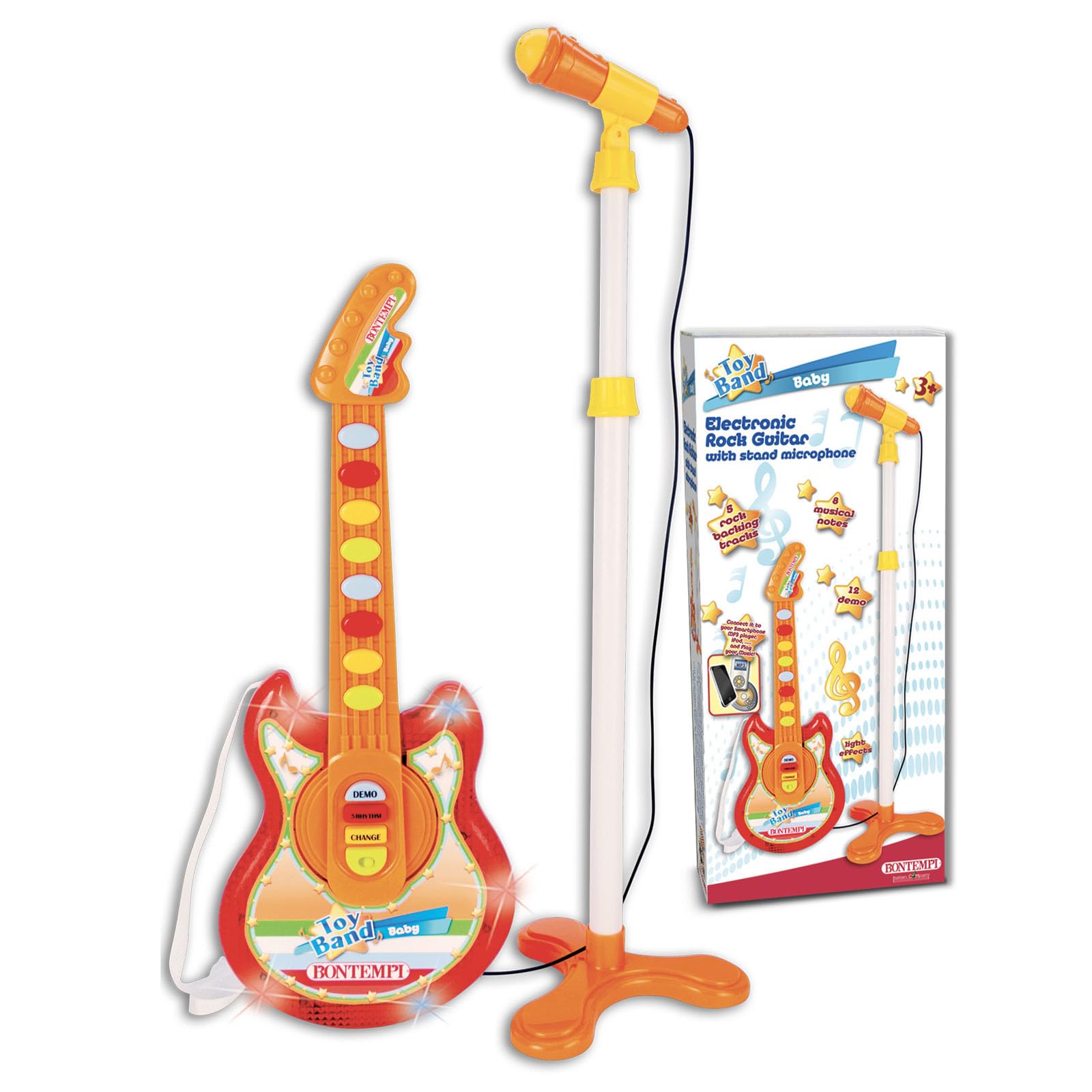 Bontempi | BabyGroove con Microfono - Chitarra Rock Elettronica per Vibrazioni Potenti e Ritmi Innovativi, 200x200x890