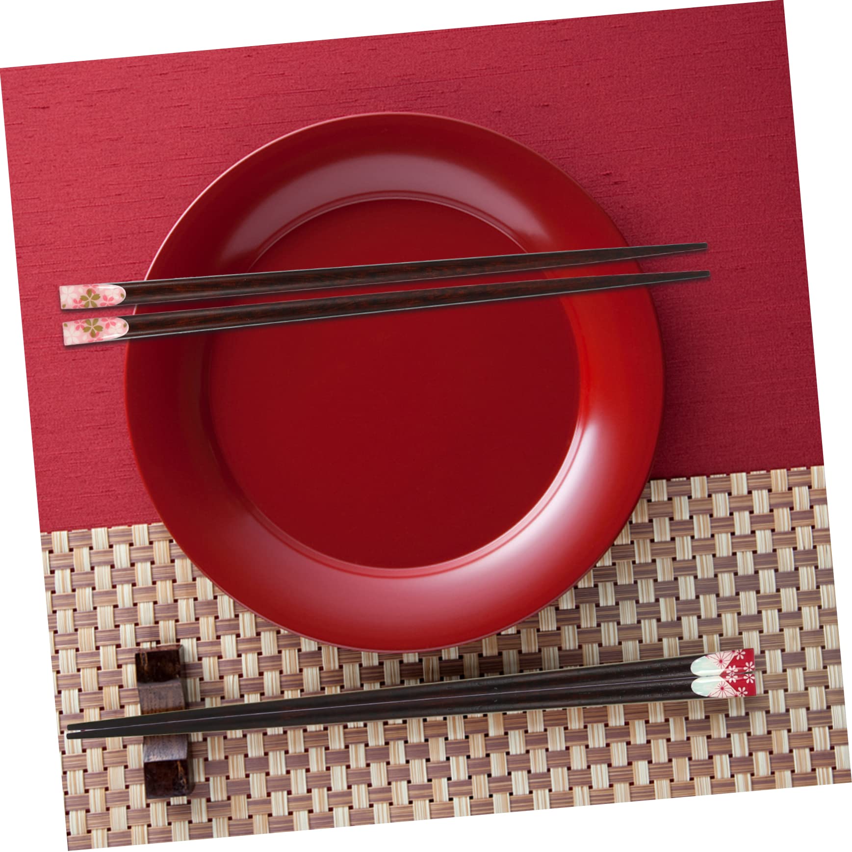 Générique Support de Baguettes 8 Paires de Baguettes de Style Japonais Ensembles d'ustensiles de Voyage en argenterie Baguettes de Voyage en Bois et Bambou Baguettes japonaises Traditionnelles