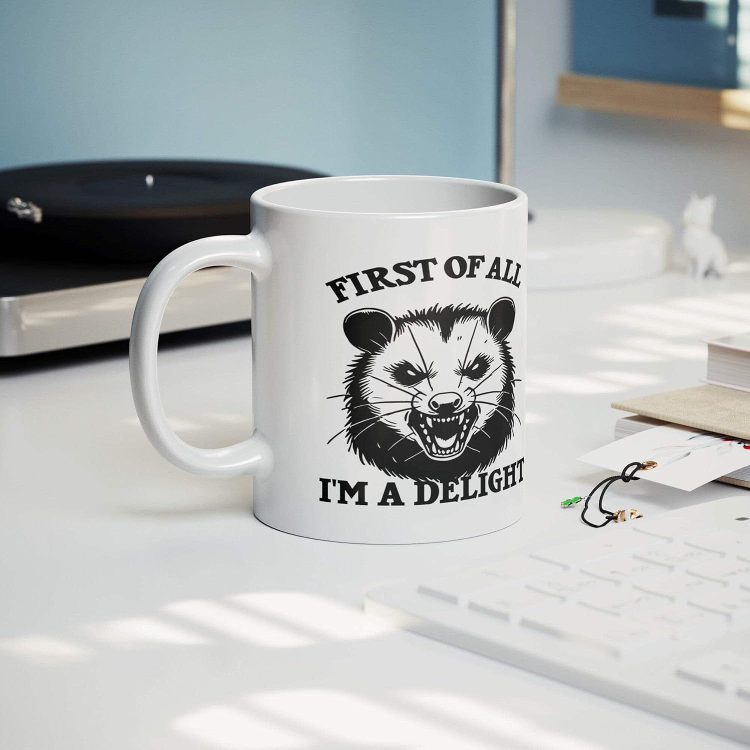 First Of All I'm A Delight Opossum Gifts Possum Mugs Animal Lovers For Women Men Gifts Novelty Drinkware Funny Coffee Ceramic Mug 11 oz White - Image 9