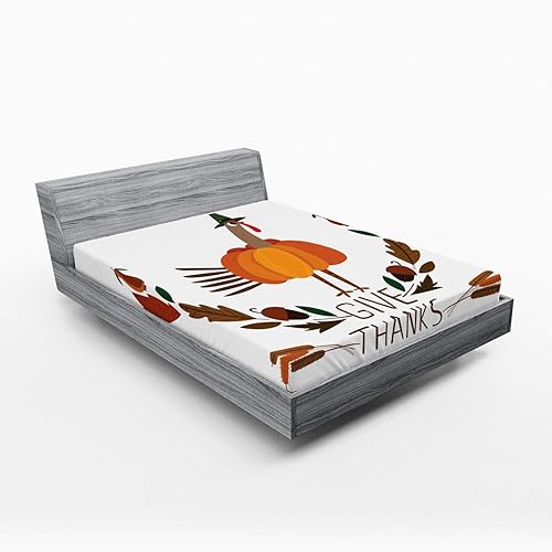 Miniatura 41 de Lunarable Sábana bajera ajustable con diseño de póster retro con eslogan de invierno y texto en inglés "I Love Winter Slogan para actividades al