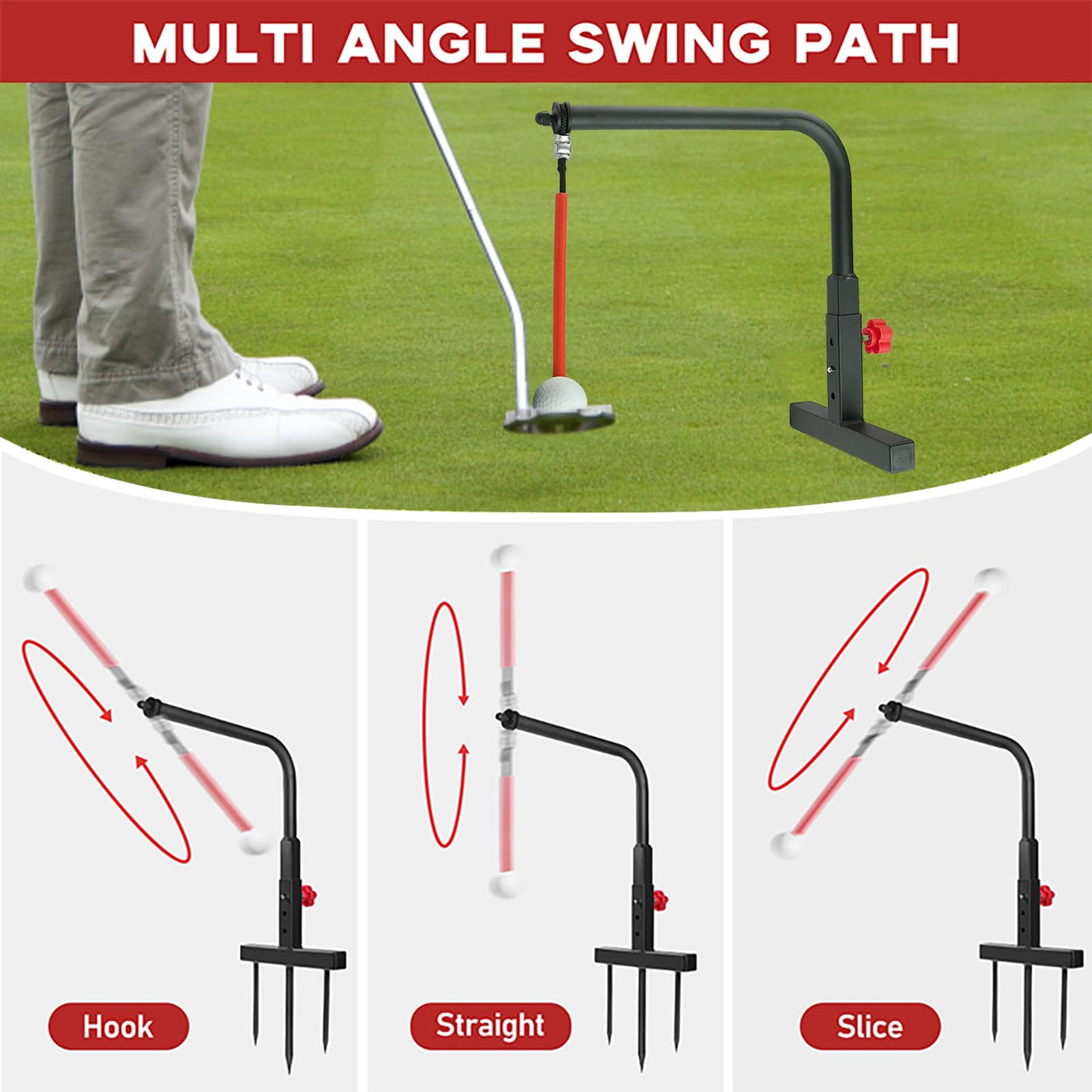 Allenatore di swing da golf regolabile in altezza, supporto di allineamento