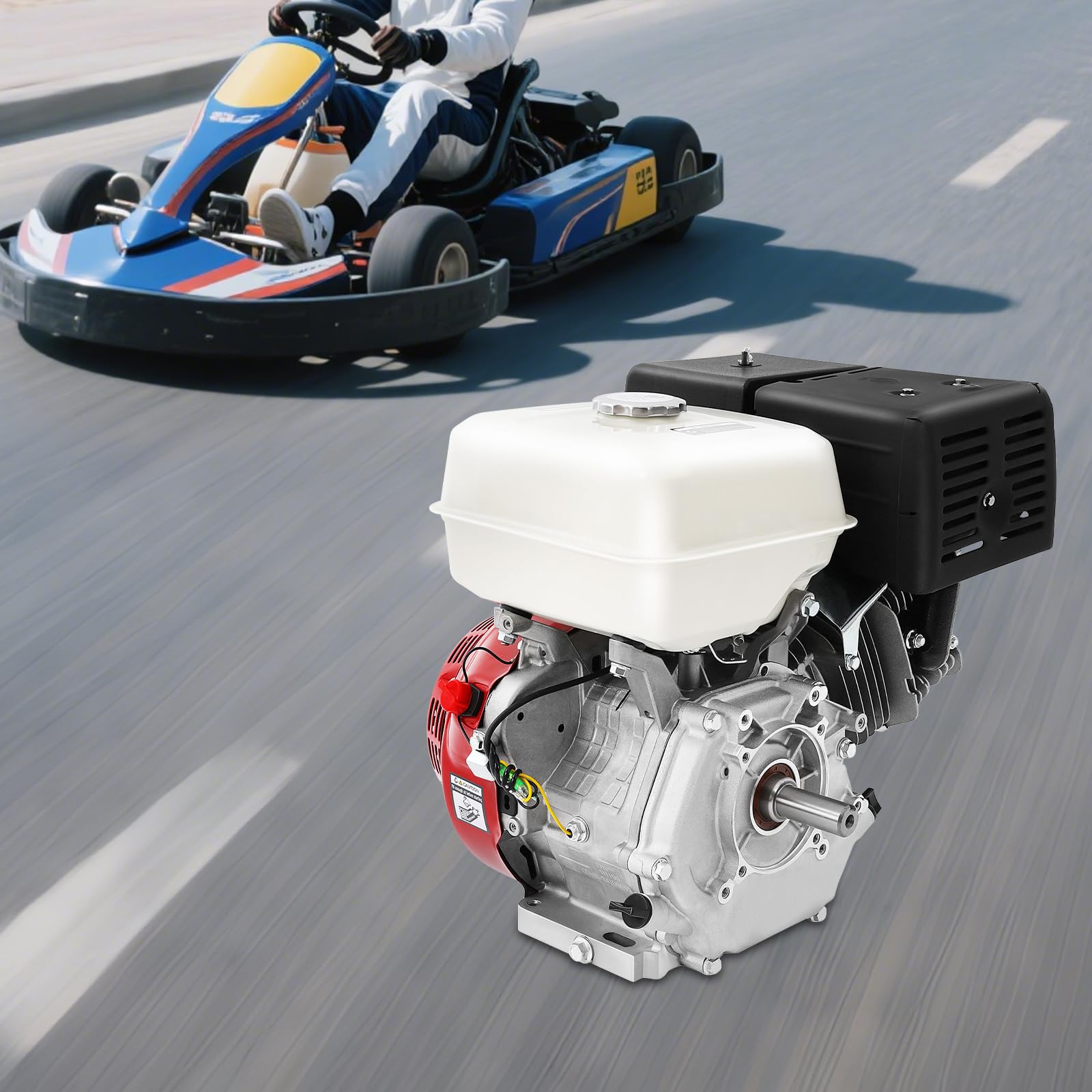 Motore a benzina a 4 tempi, 15 CV, 9,7 kW, 420 cc, motore industriale, monocilindro, Pocket Bike, motore a benzina, 3600 giri/min, motore di trasmissione per carichi pesanti