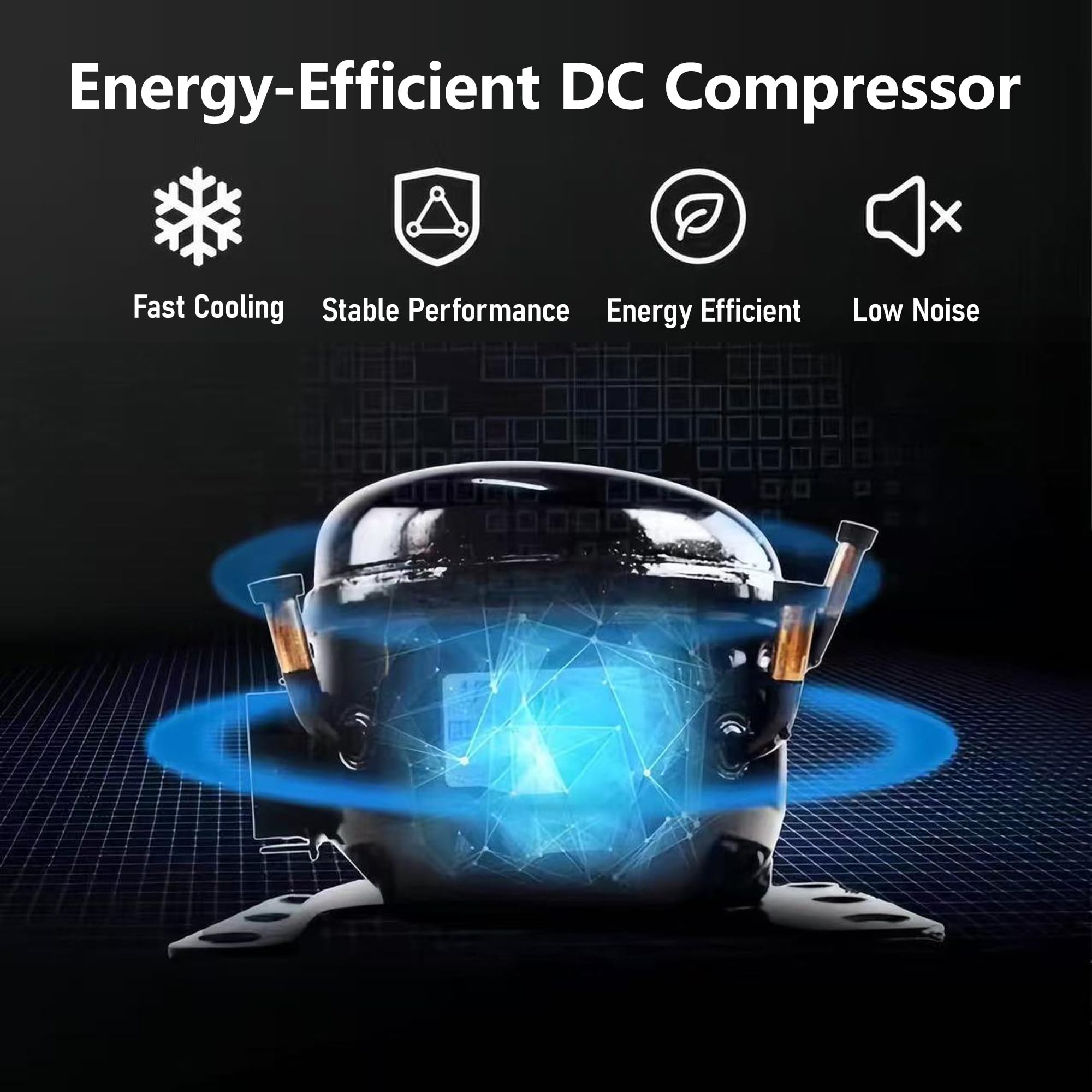 15L Frigorifero Auto a Compressore 12V/24V, Congelatore -20°C | -20°C~20°C Refrigerazione & Congelamento, Compressore DC, Protezione Batteria Auto per Viaggi, Pesca, Uso Esterno e Domestico