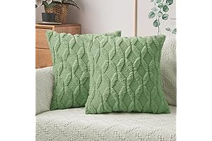 MIULEE Sage Green Throw Pillow Covers 20"x20" Set of 2: Spring-Inspired Boho Elegance