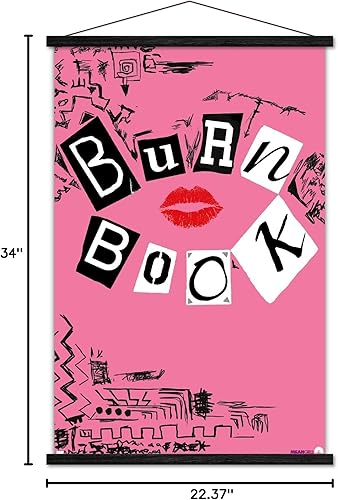 Vista 7 de Trends International Mean Girls - Burn Book Wall Poster, 22.37" x 34.00", Print and Black Hanger Bundle