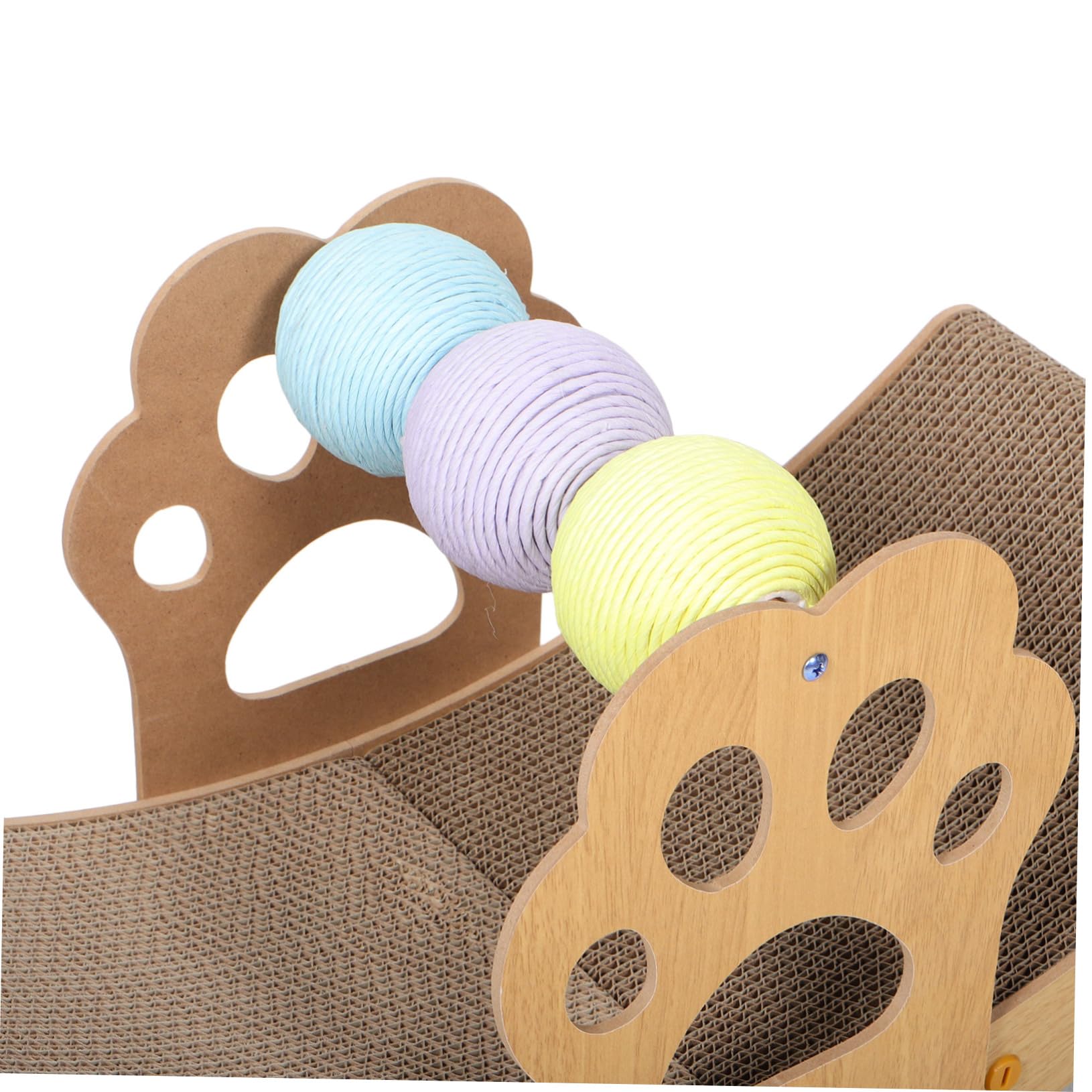 YARNOW Cama Rascadora para Gatos de Cartón Ondulado Cama Mecedora con Bola Interactiva para Interiores Tabla para Afilar y para Mascotas
