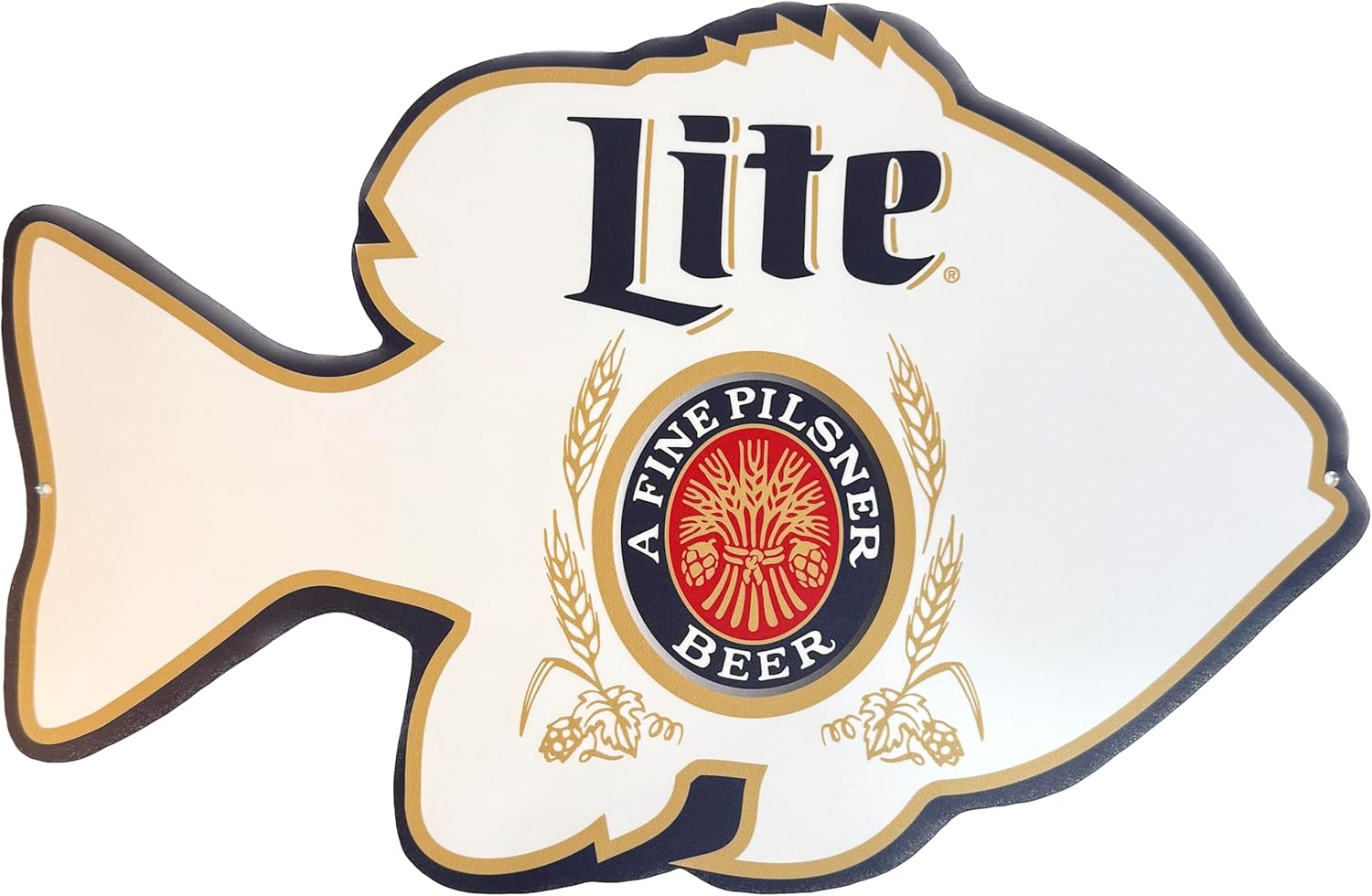 Millers Light Fishing Metal Bluegill Beer Sign 16" x 11.5"