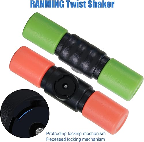 Vista 28 de RANMING Twist Shaker ABS Double Row Shakers Instrumentos de percusión Instrumentos de percusión latina de volumen medio para acompañamiento, Negro