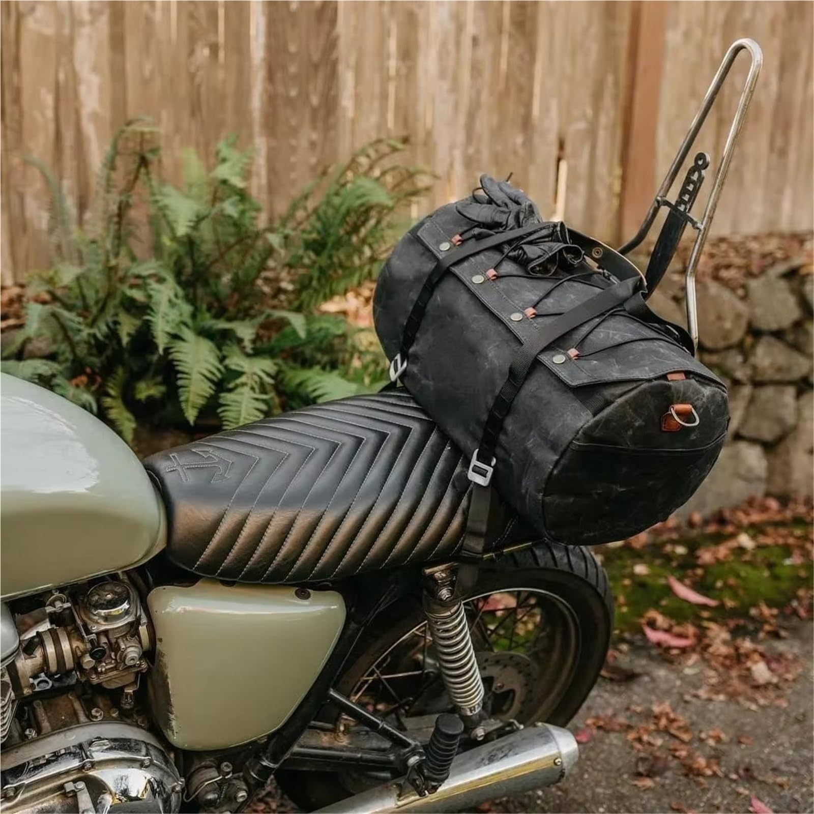 Moto Sacoche Selle Pour Sacoche Siège Arrière Moto Vintage Résistante Aux Éclaboussures Universelle Sac À Main Voyage Fourre-tout Toile