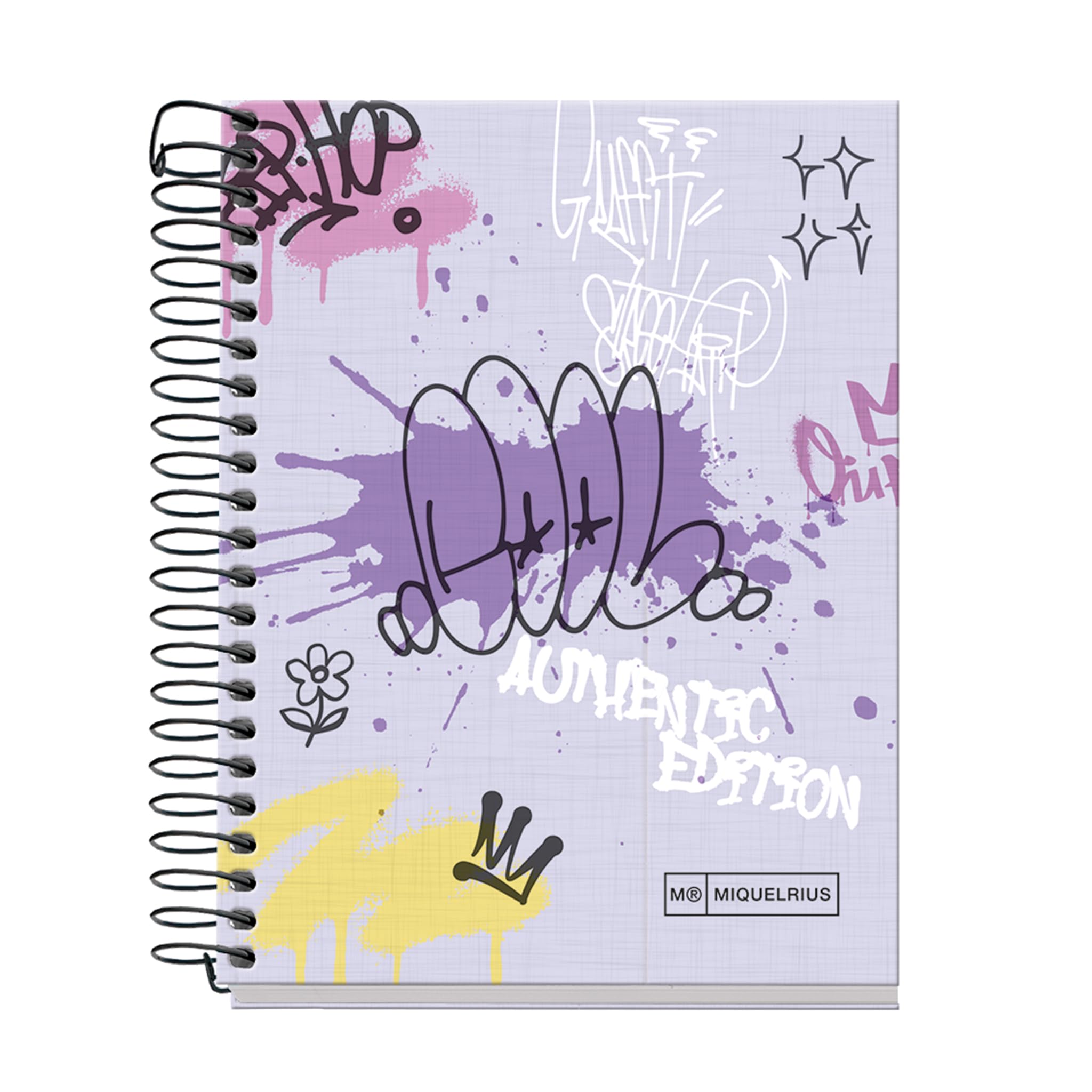 Miquelrius - A6 notebook, 5 mm grid, hardcover notebook, A6 notebook with 120 micro-perforated sheets, A6 notebook with 4 colours to organize, Extra Opaque paper 70 g/m², No drilling