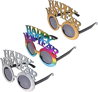 3 Pçs Óculos De Ano 2022 Óculos De Véspera De Ano Glitter Nye Óculos De Festa Óculos De Foto Adereços Óculos De Baile Decoração De Baile De Formatura Óculos Decorativos