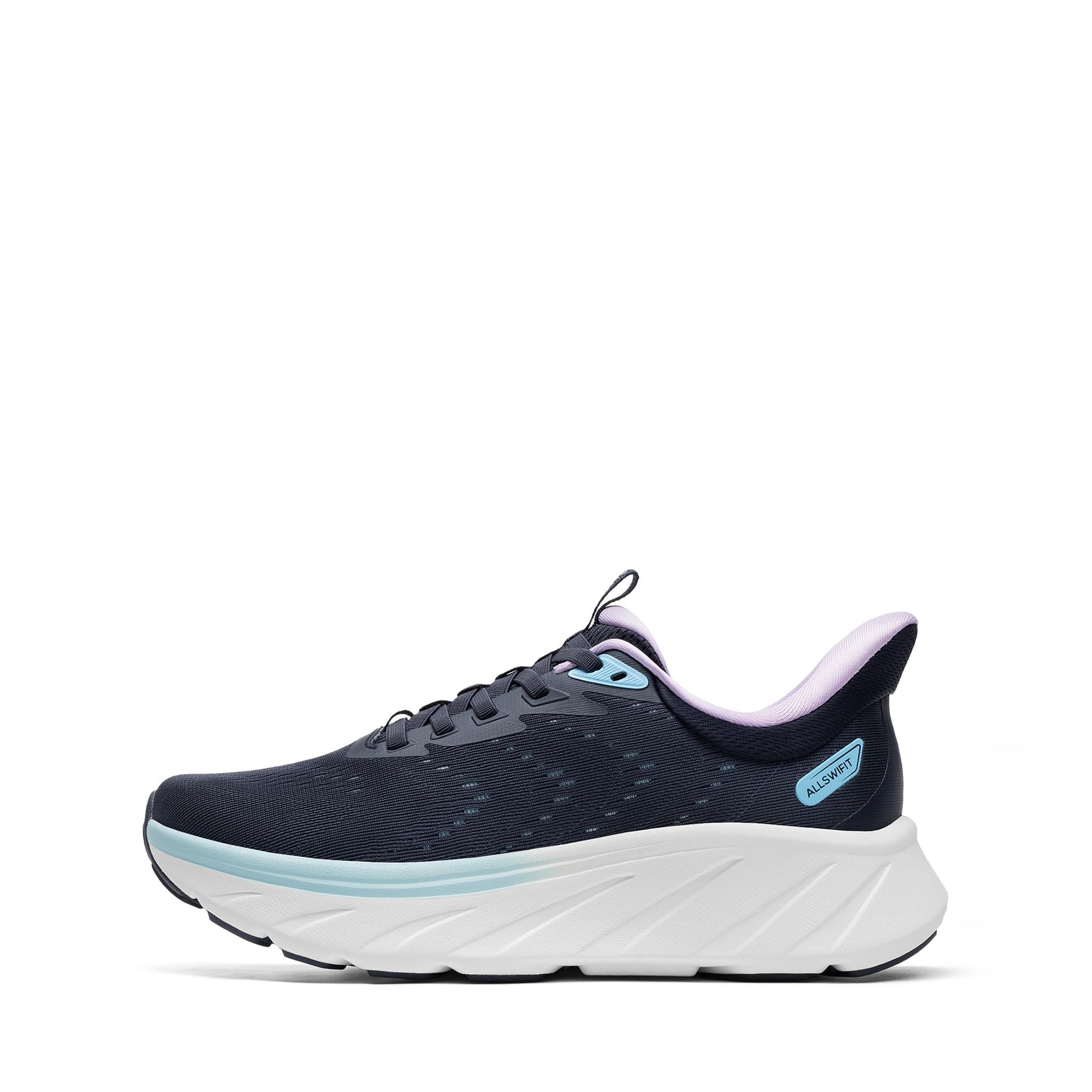 ALLSWIFIT Damskie wsuwane stabilne buty do biegania bez użycia rąk tenis antypoślizgowe wygodne trening siłownia oddychające lekkie modne trampki StediBase, granatowy, 39.5 EU