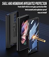 Vista 3 de for Samsung Galaxy Z Fold 3 Case with Pen Holder,Hinged Cover Built-in with Pen Slot,with Screen Protector&Adjustable Bracket,Leather Cover Case for