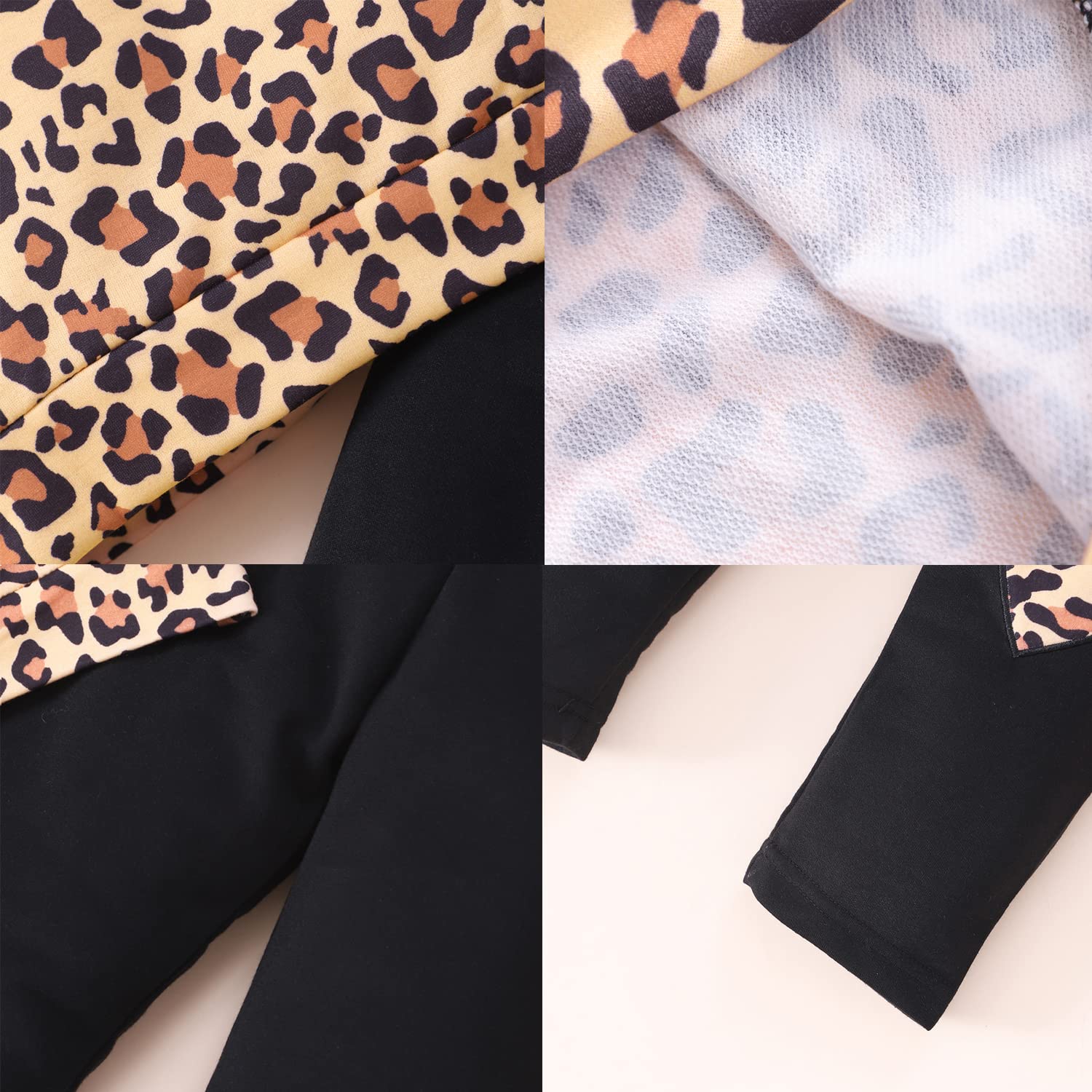 Conjunto de 2 piezas para niñas pequeñas, sudadera de unicornio con mangas con volantes, camiseta y leggings, conjunto de ropa escolar para niños