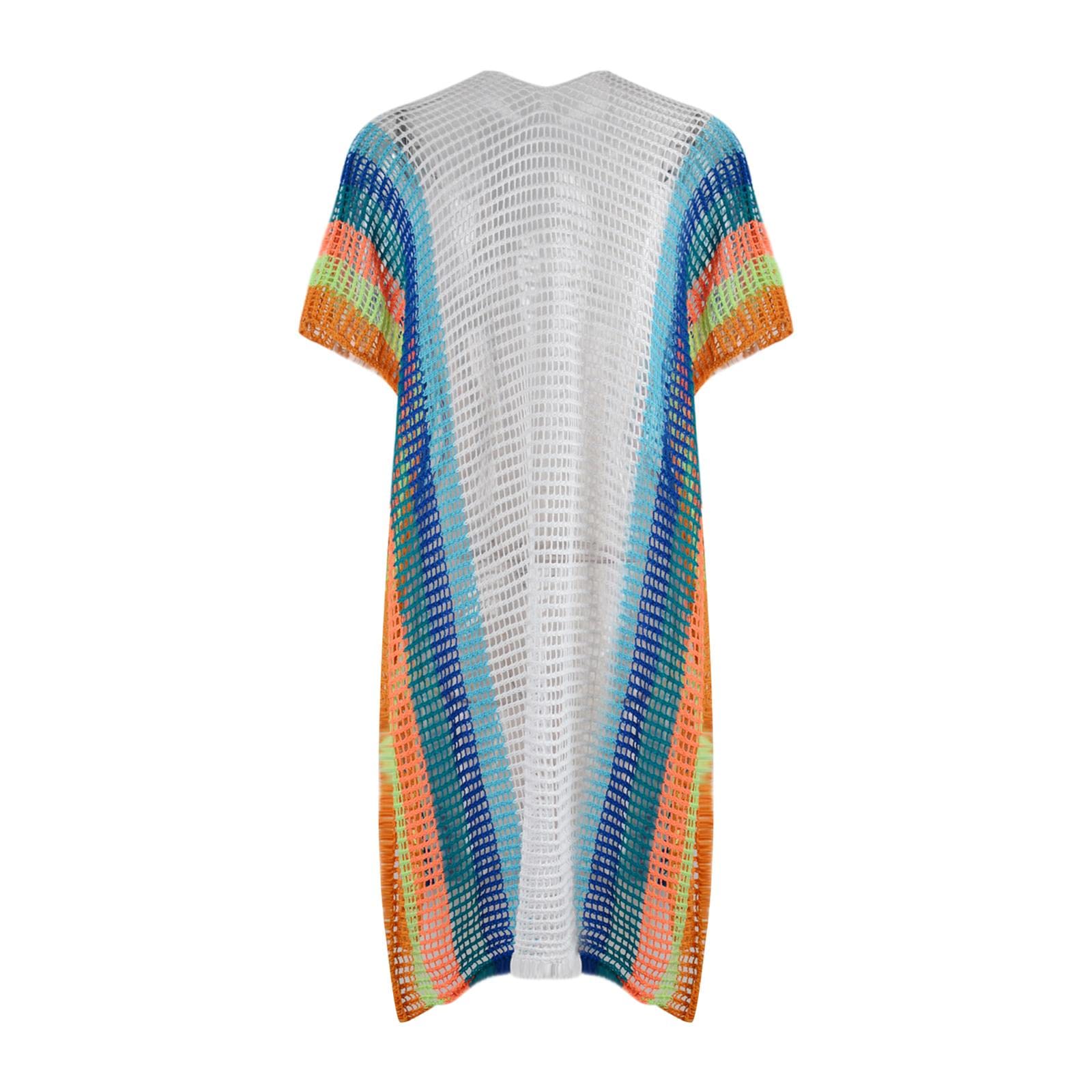 nivaa Swimsuit Cover Up for Women Knitting Vacation Sun Protection Clothing White-picture-17