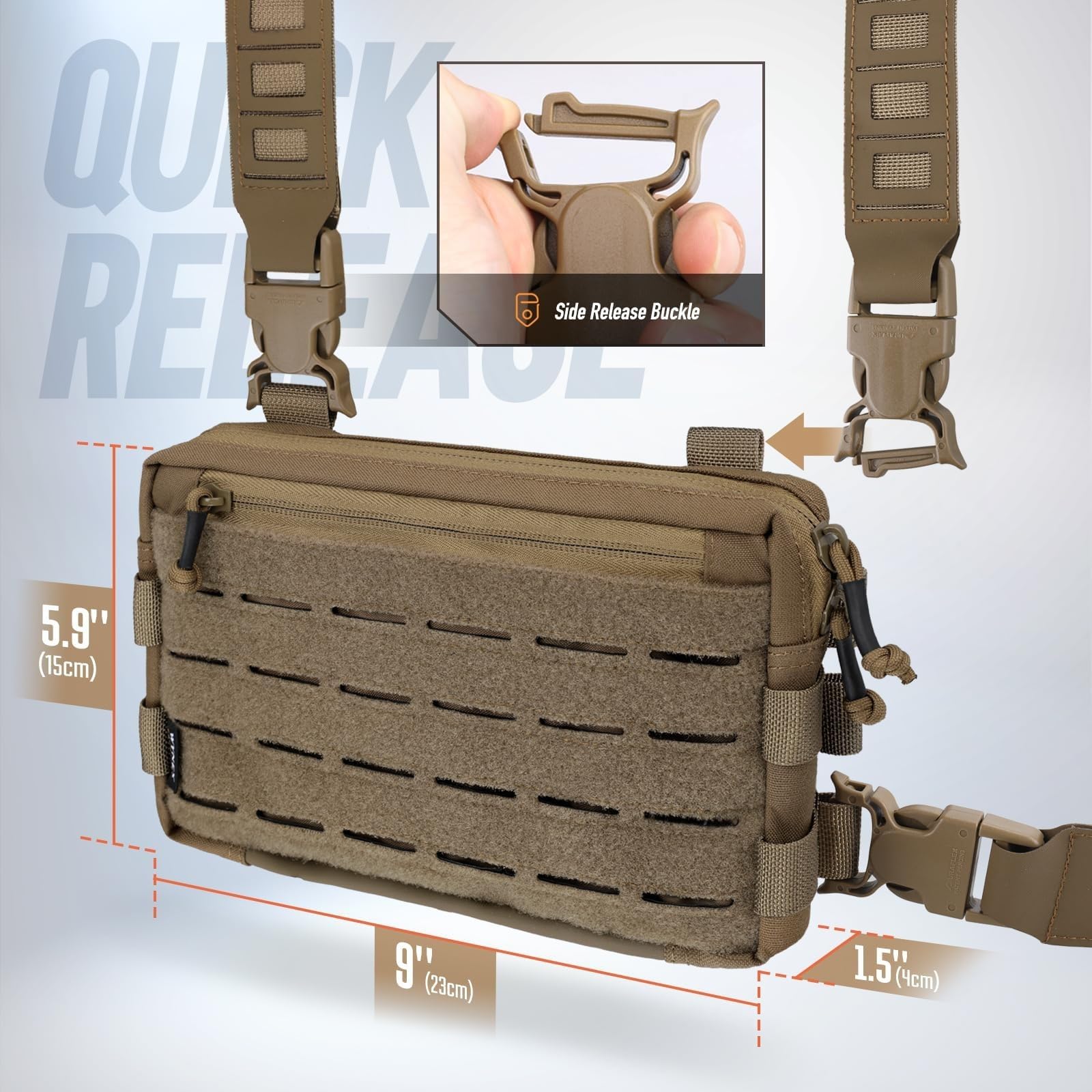 Paquete Plataformas Tácticas para Pecho Hombres Bolsa Correr Bucle Frontal Utilidad Chaleco Entrenamientos
