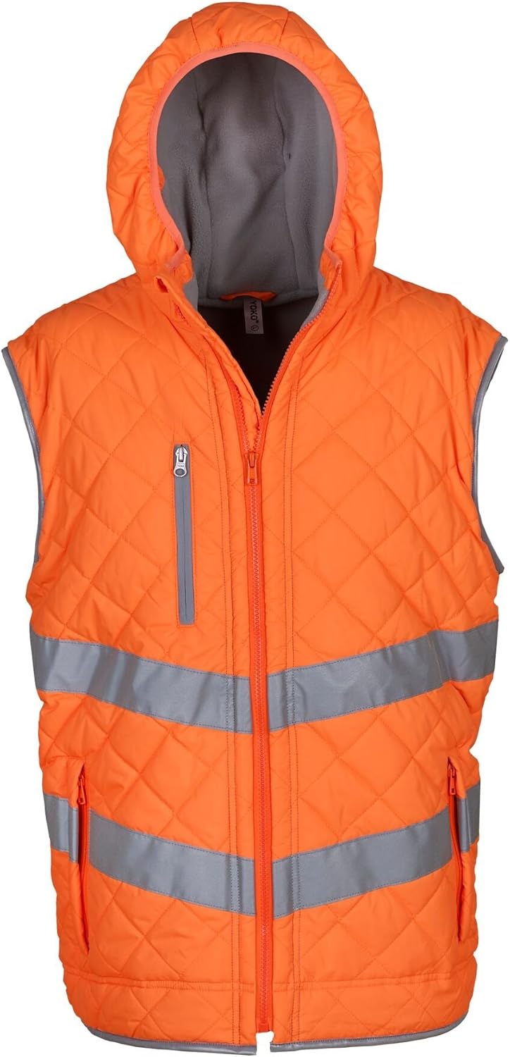 Unisex Adults Hi Vis Kensington Hooded Gilet (XL) (Orange)