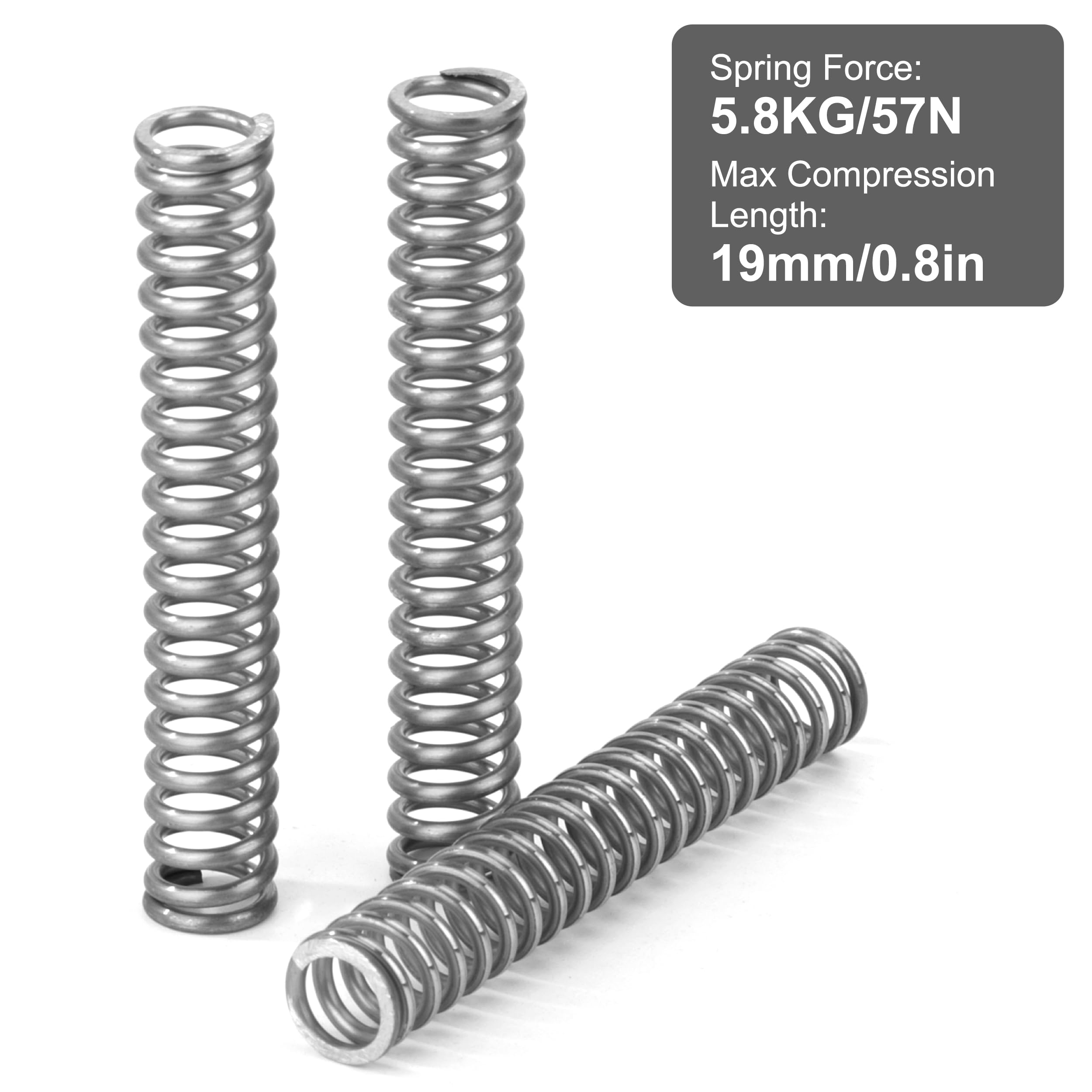 Ressort de Compression 55mm Ressorts Compression en Acier Inoxydable Diamètre du Fil 1,3mm Diamètre intérieur 6mm Force du ressort 5,77KG 20 Pièces