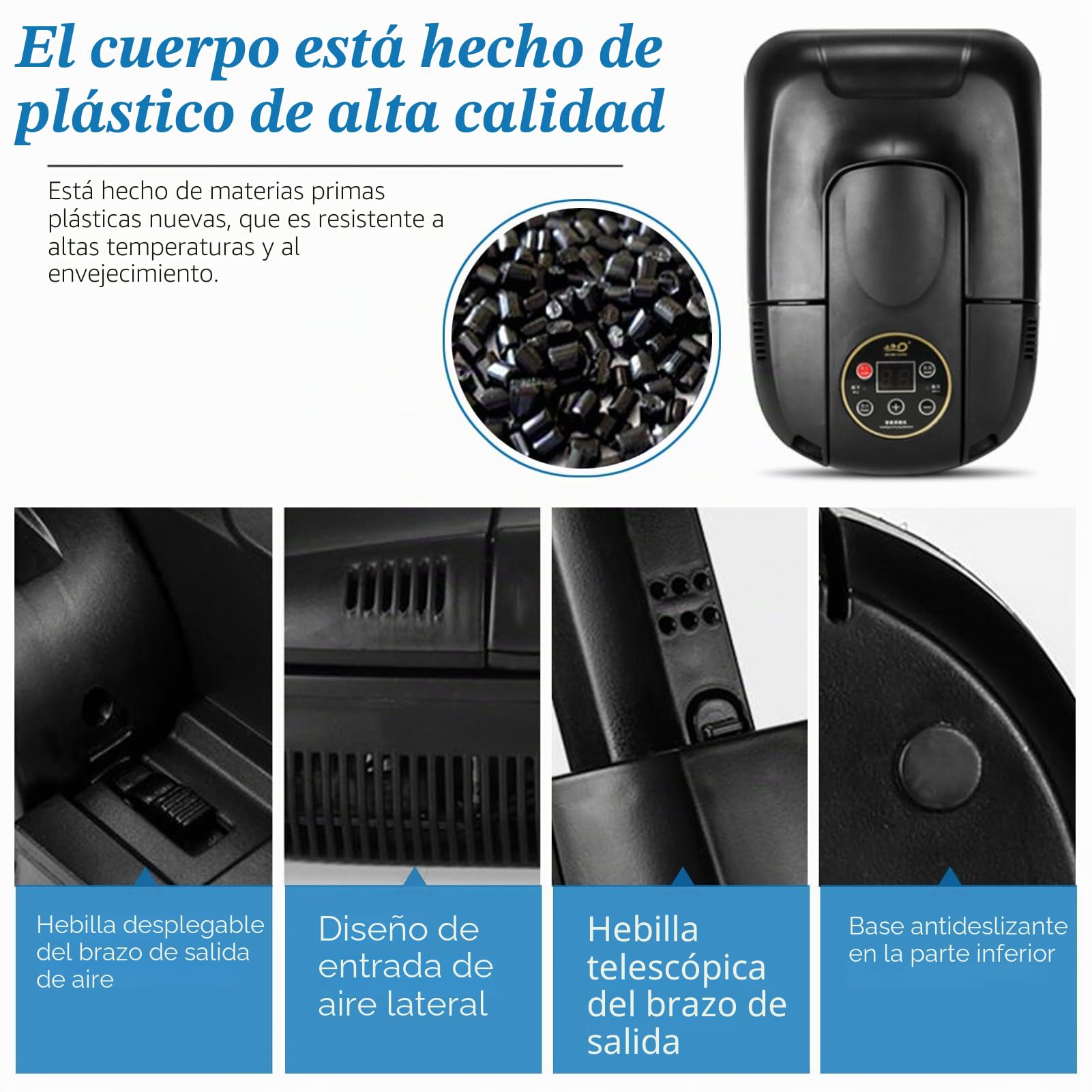 Secador eléctrico de zapatos y desodorante de ozono | Esterilizador secador de zapatos y botas con controles digitales y función de temporizador (modelo G-S6629B) (negro)