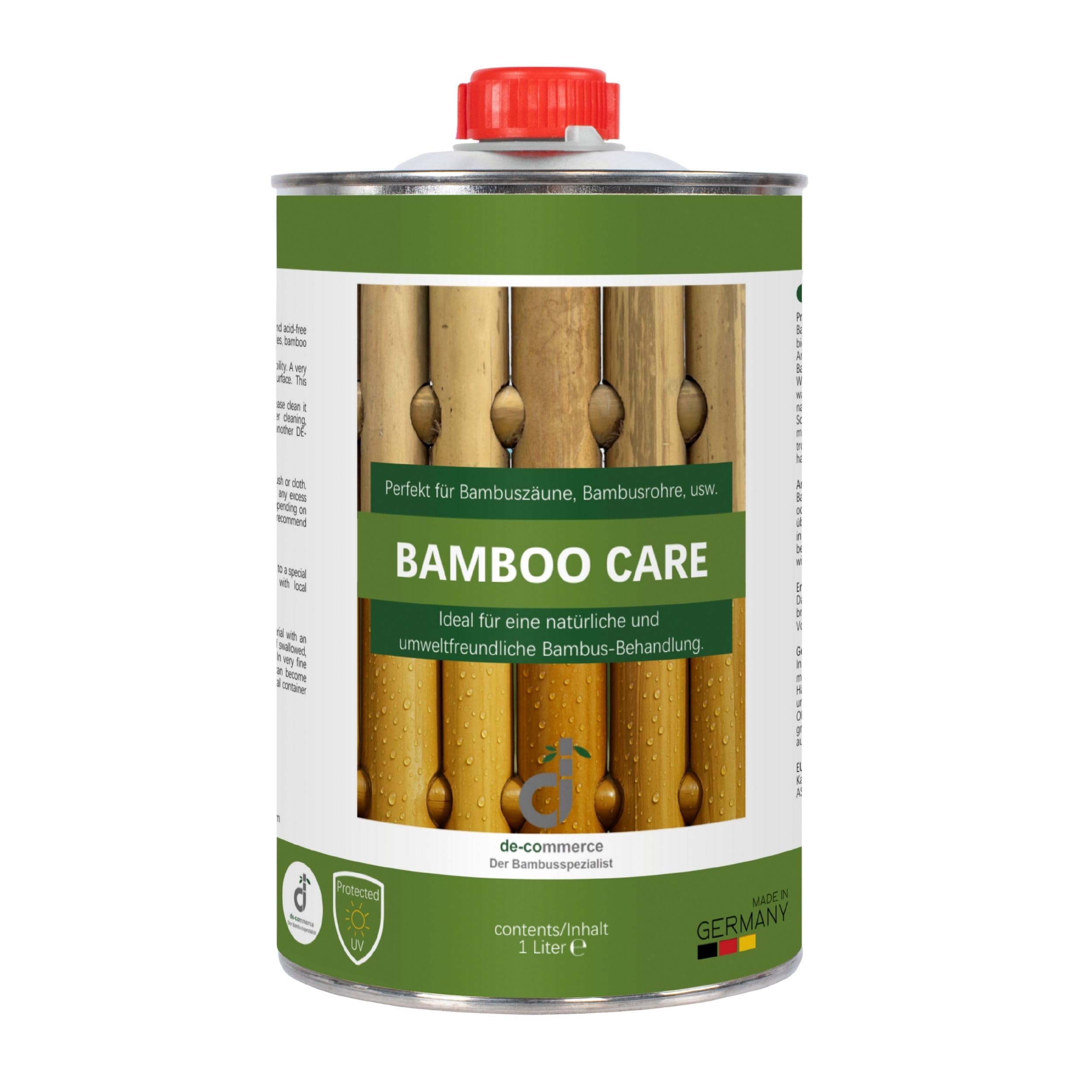 DE-COmmerce 1 Liter Bambusl Bamboo Care farblos fr Bambuszaun auen,  witterungsbestndiges Bambus Pflegel, Holzpflegel auf Leinlbasis,  Bambuspflege, Leinlfirnis : Amazon.de: Baumarkt