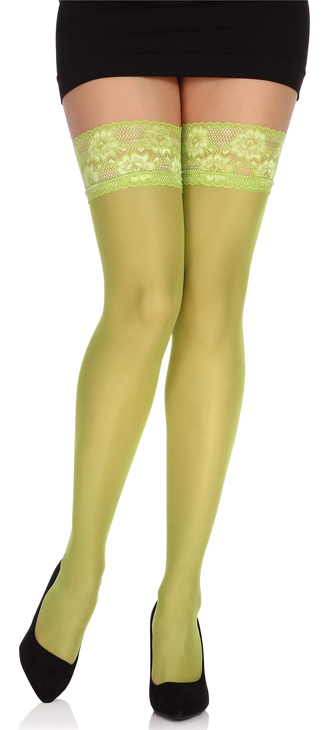 Bellivalini Damen Halterlose Mikrofaser 20 DEN Strümpfe mit Spitze BLVFI1009