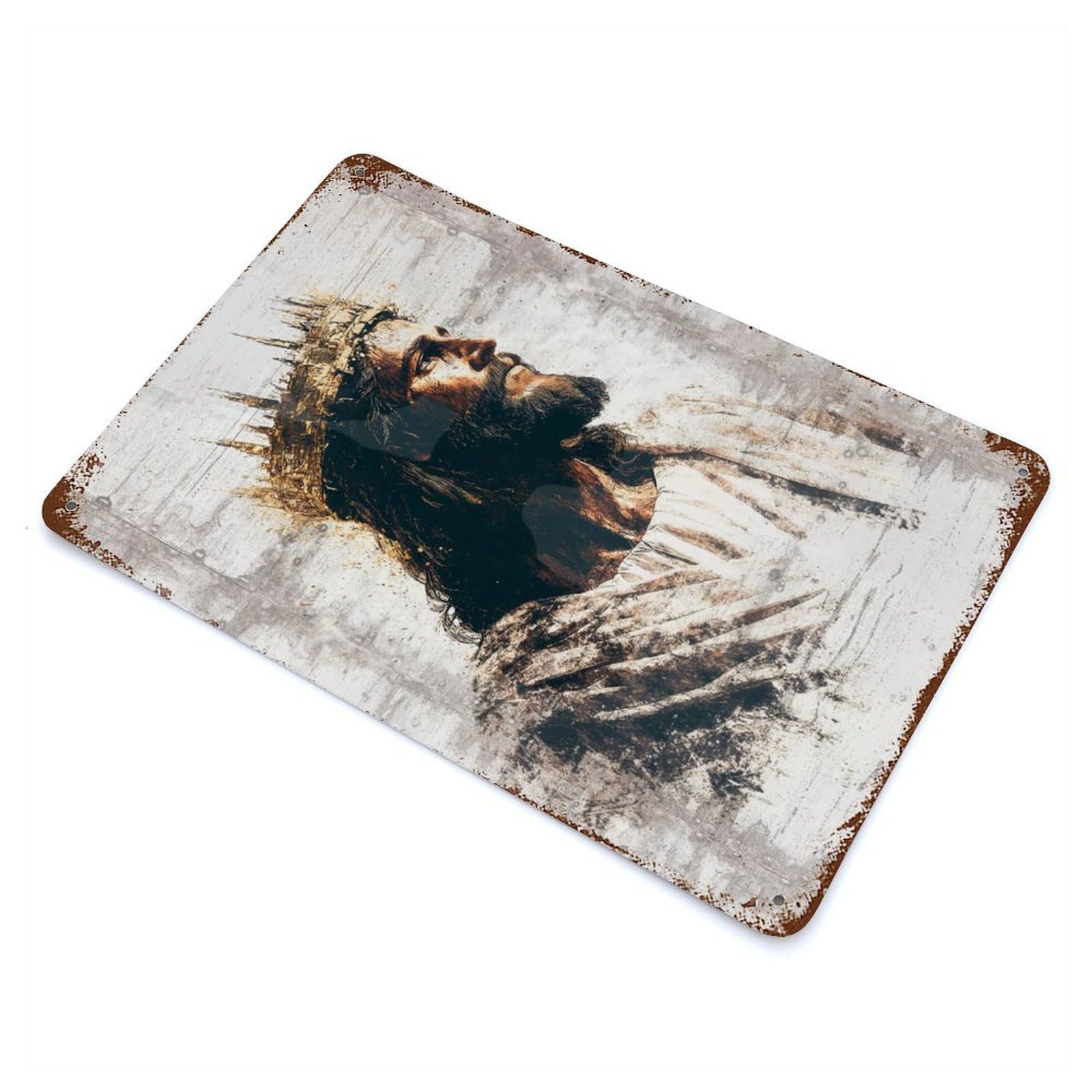 King of Kings Rust Effect Tin Sign 11.8"x7.9", for Bistro, Counter And Cafe Decor, Shabby Chic Decor