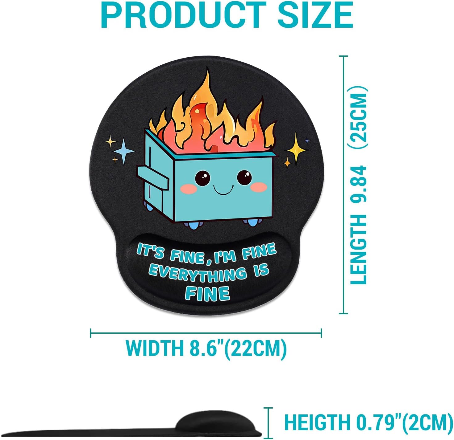 71Zy4ircfbL._AC_SL1500_ Cute Funny Ergonomic Mouse Pad Wrist Support, Dumpster on Fire Gel Mouse Pads with Wrist Rest, Comfortable Pain Relief Mousepad with Non-Slip PU Base for Gaming Work Desk Accessories Office Decor