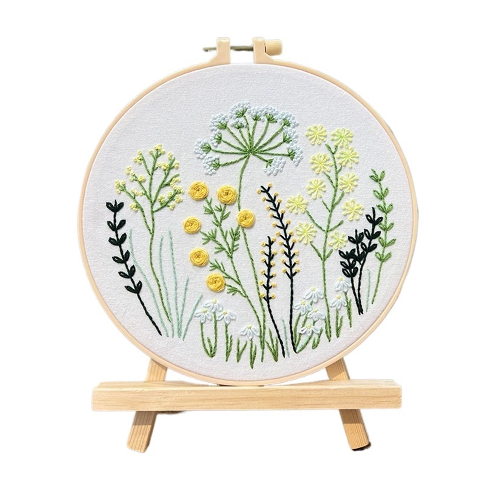 LKLNKVL embroidery, Embroidery Kit， Mbroidery Kit For Beginners Adults, Beginner(Color 01,Without hoop)