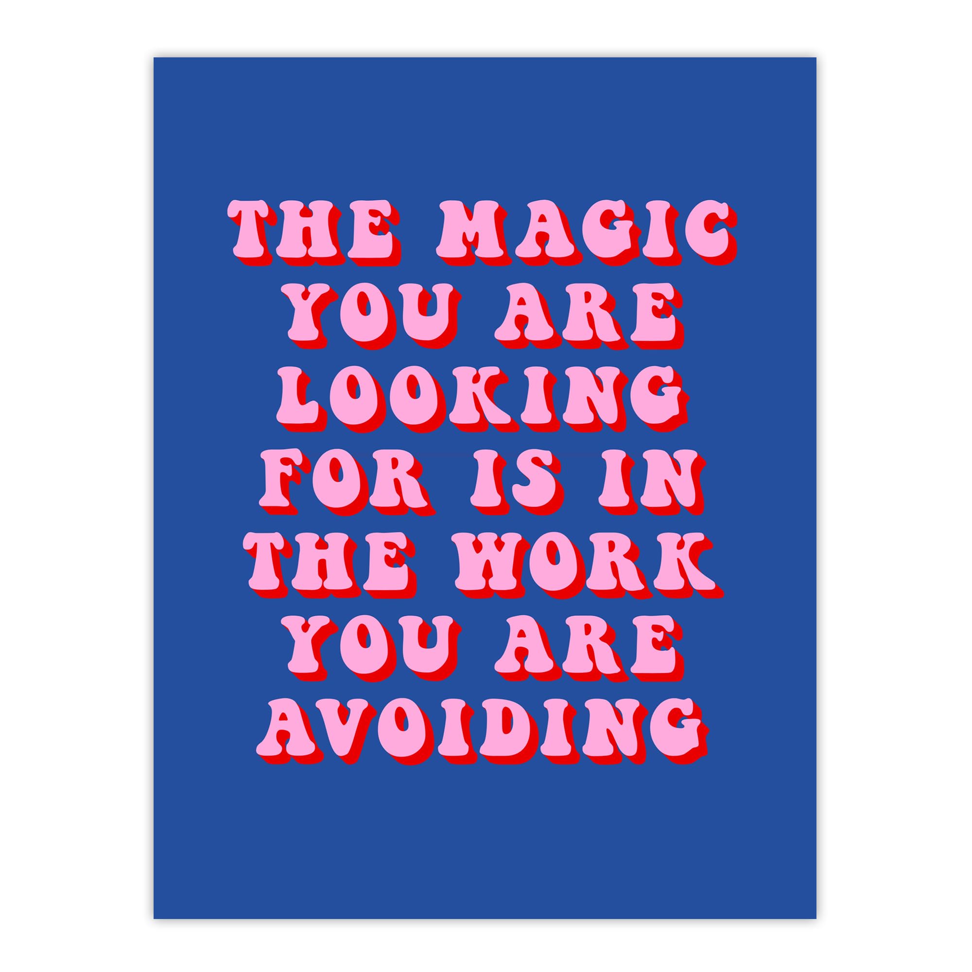 Artery8 Magic Work Avoiding Dipen Parmar Pink Blue Quote Living Room Large Wall Art Poster Print Thick Paper 18X24 Inch