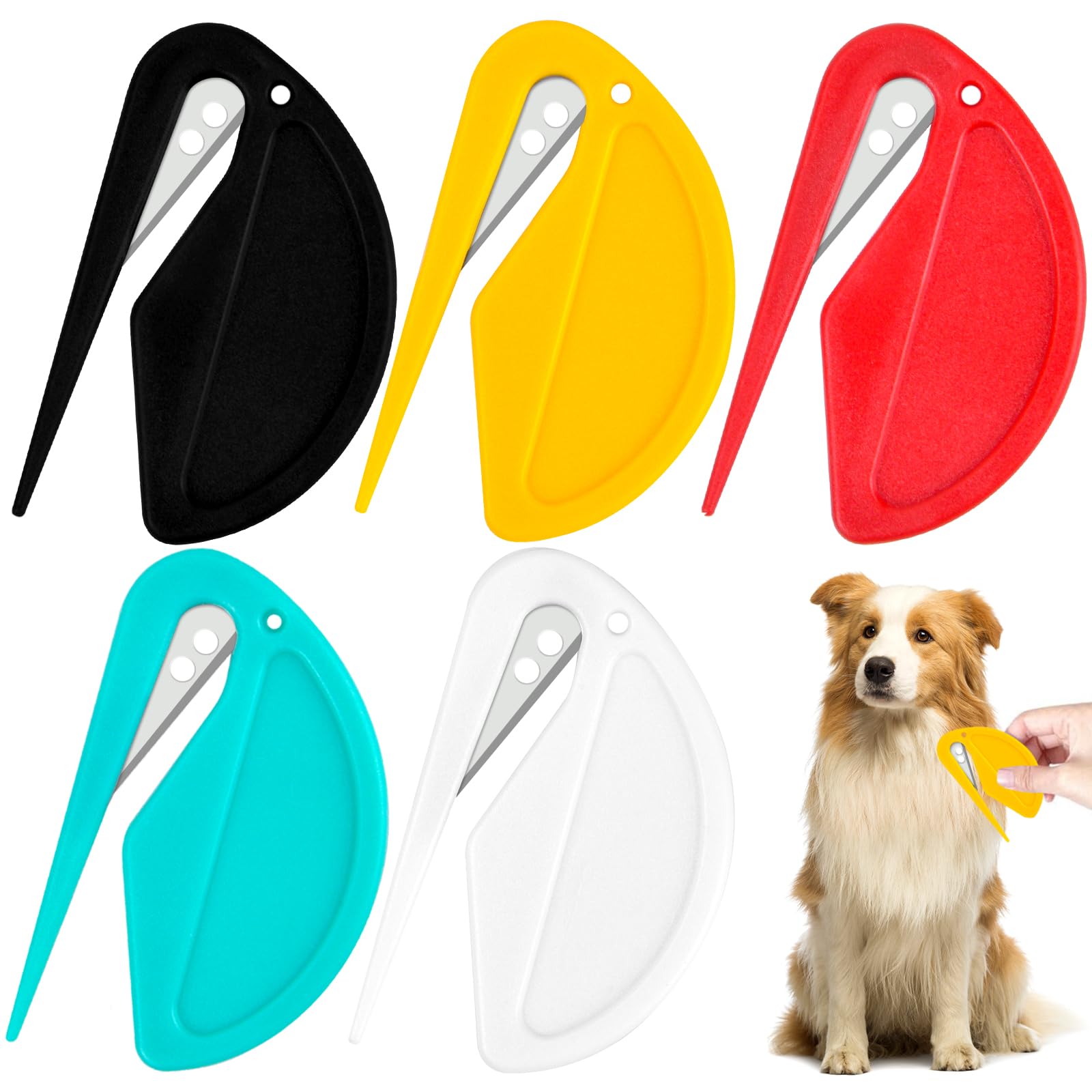 Vibbang 5Piezas Pet Open Knot Comb, Peine de Nudos Para Gatos Perros, Cortador de Nudos pelo Gato, Pet Dematting Comb Knotting Combs Hair Removal, Peine Desenredante Perro Pelo Gato