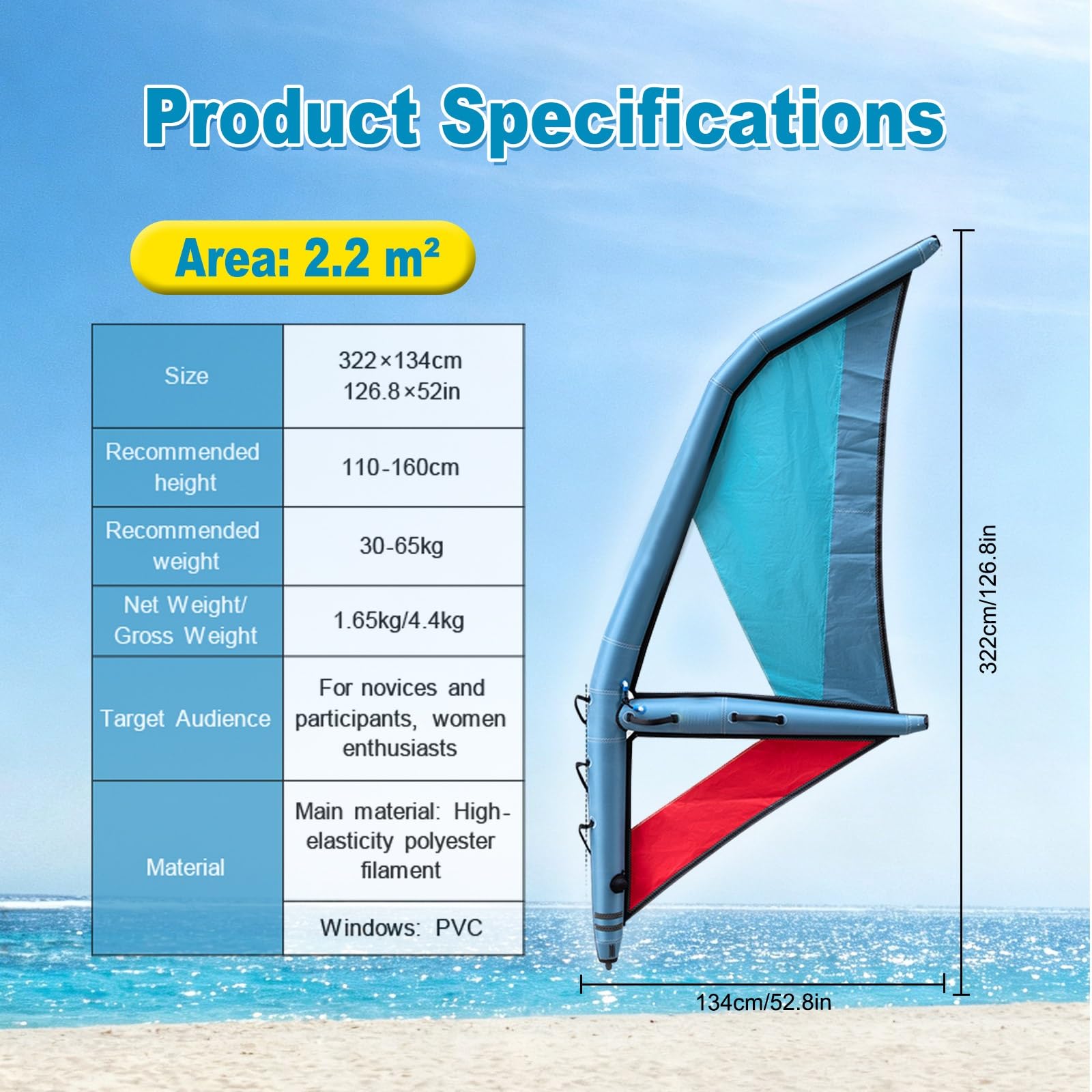 Vela SUP Portatile con Pompa E Borsa Trasporto | Vela Gonfiabile Paddle Board Con Tessuto Resistente, Custodia, Pompa Aria E Accessori Per Sport Acquatici Outdoor