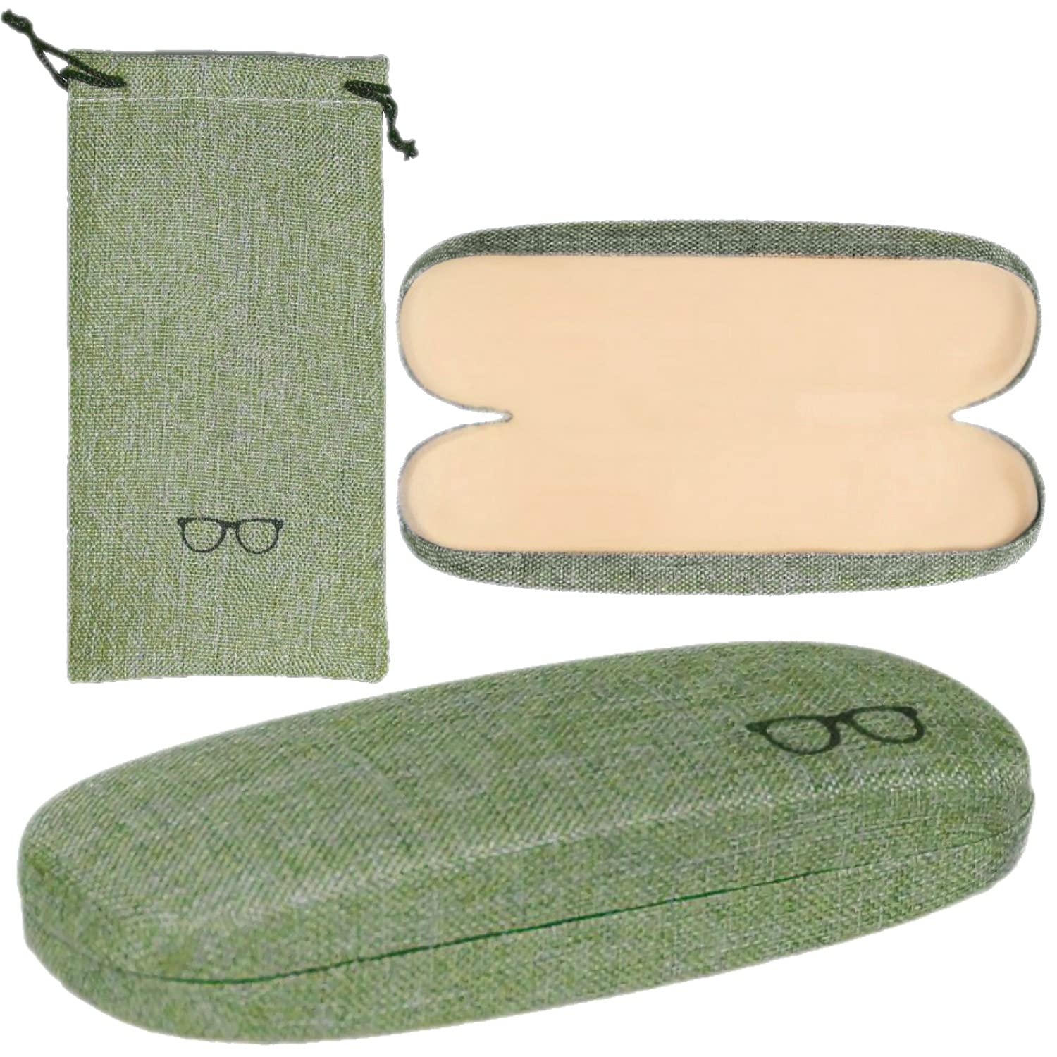 Eye Glasses Case Hard Clam Shell Eyeglass Case With Soft Inner Lining Great Eye Glass Carry Case 52113