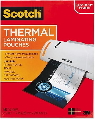 3M Scotch TP385450 - Bolsas de laminación térmica tamaño carta, 3 mil, 11 1/2 x 9, 50 unidades