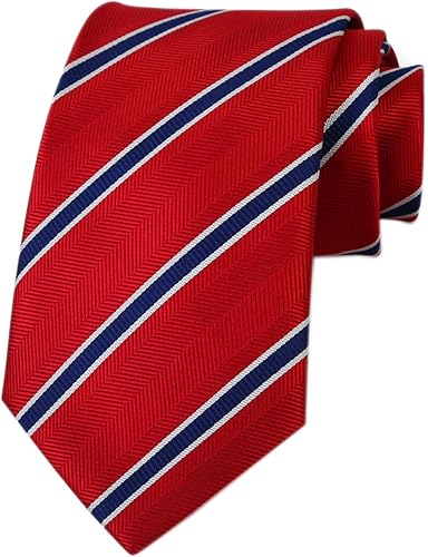 Vista 4 de Secdtie Corbata clásica de seda tejida jacquard a rayas para hombre