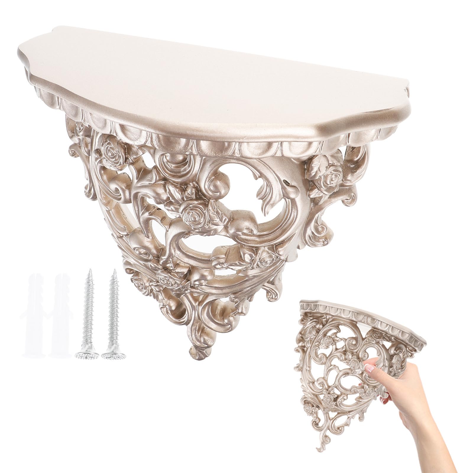 Étagère murale or pour support de fleurs et décoration de salon rétro
