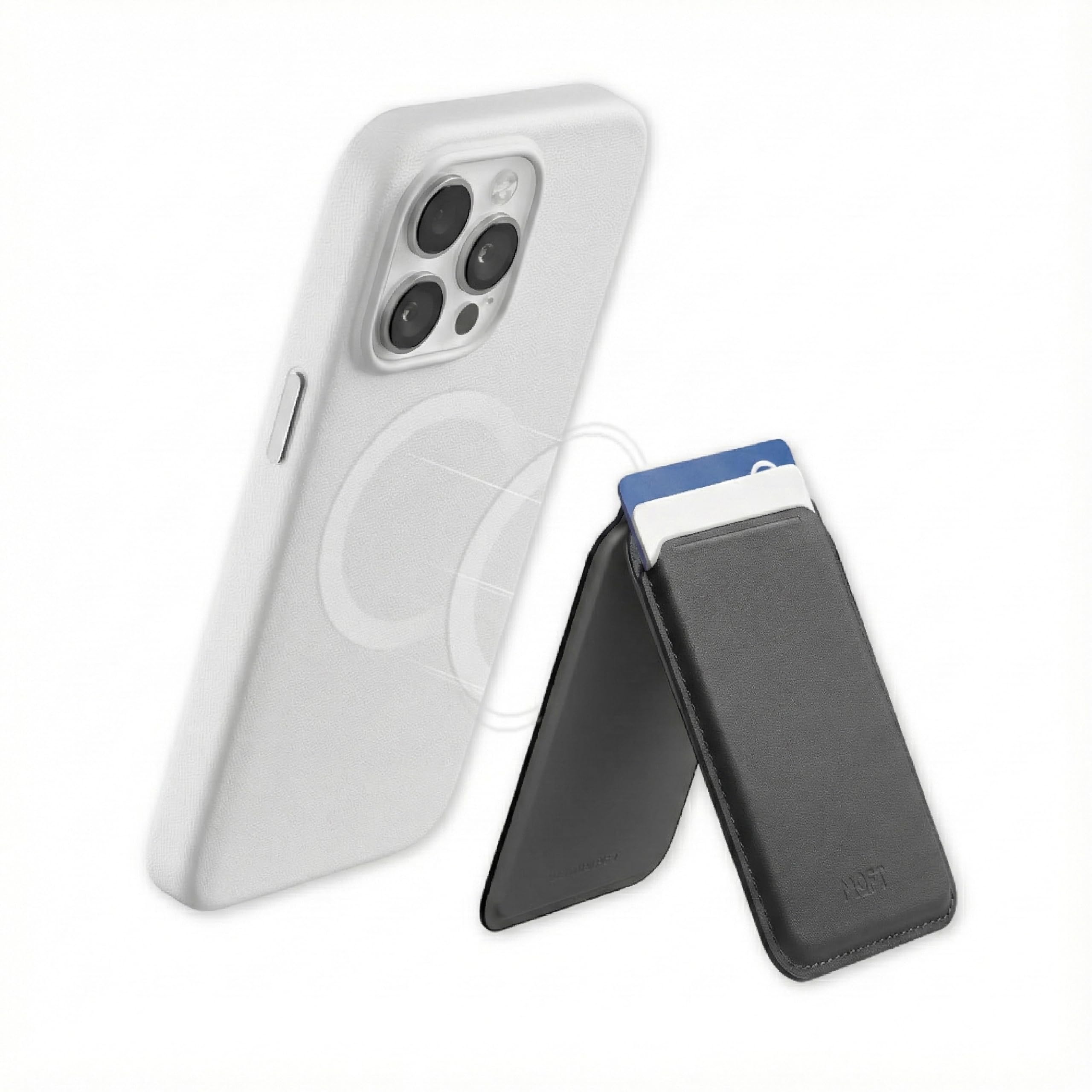 Wayona for MagSafe Wallet with Stand for iPhone 17/16/15/14/13/12 Series and Samsung Galaxy Phones, Vegan Leather Magnetic Card Holder, Holds 2 Credit Cards