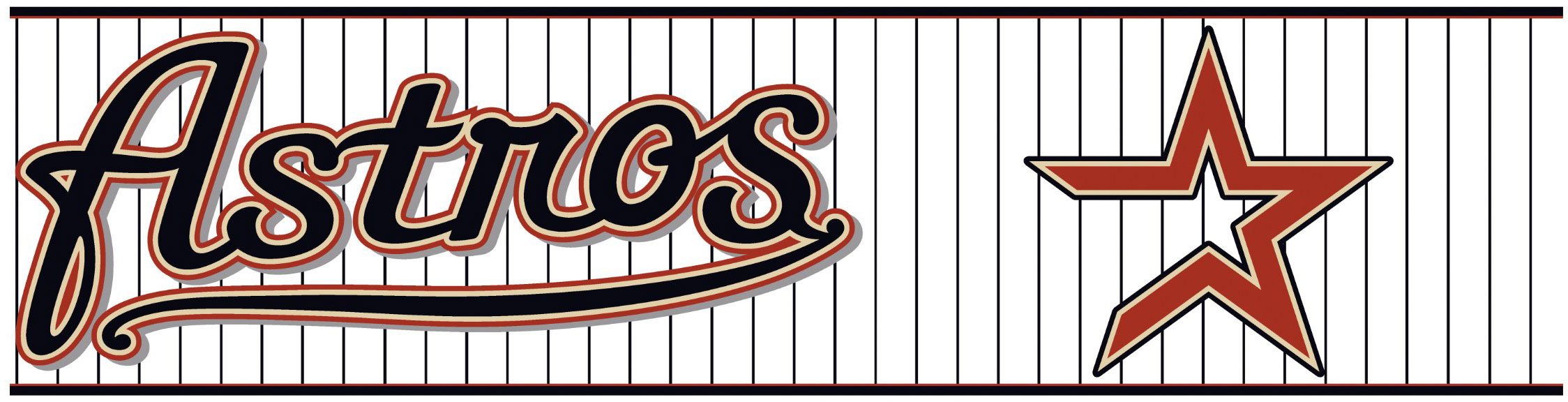 Cenefa Houston Astros preencolada de fácil instalación York Wallcoverings