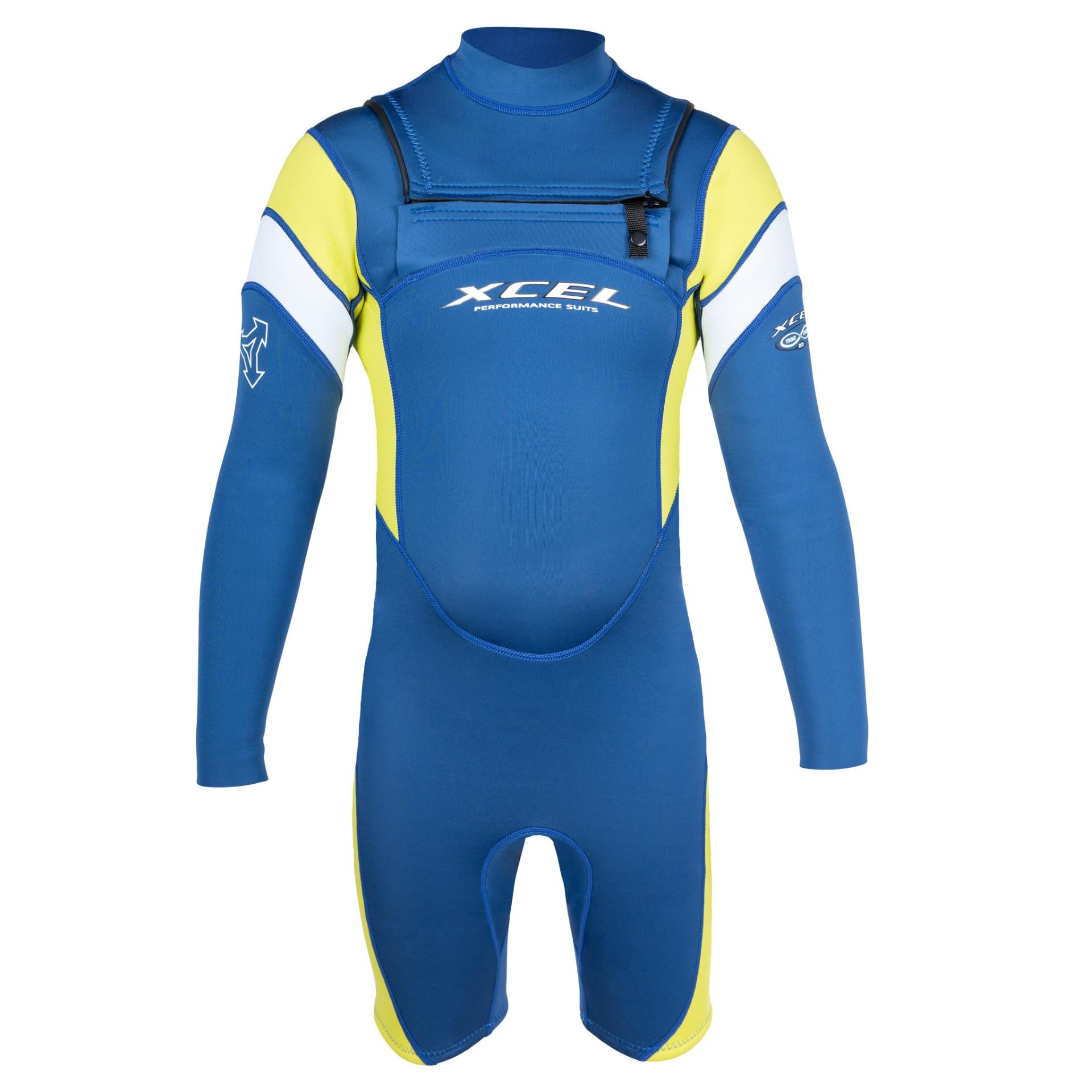 XCEL Youth Infiniti Solution Long Sleeve Springsuit 2mm - Sapphire/Lemonale/White | 10