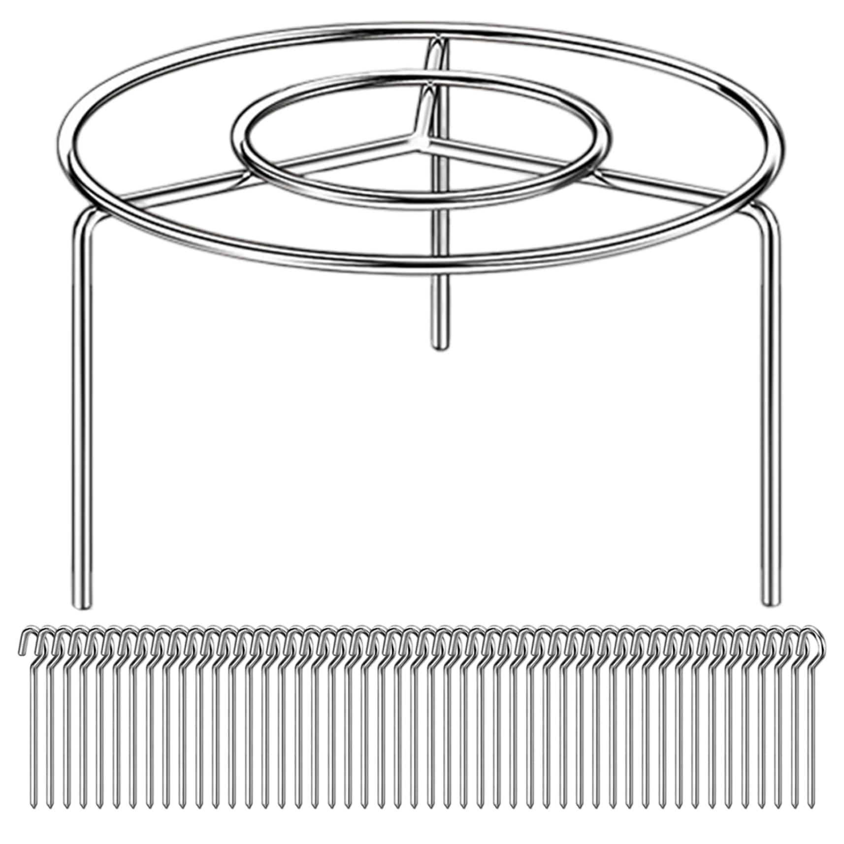 Sjfbebsy Air Fryer Skewer Rack Stainless Steel Kebab Rack with Round Hanging & Vertical Meat Skewers, Large Capacity for Family Dinners or Banquets, Stainless Steel Skewers for Grilling