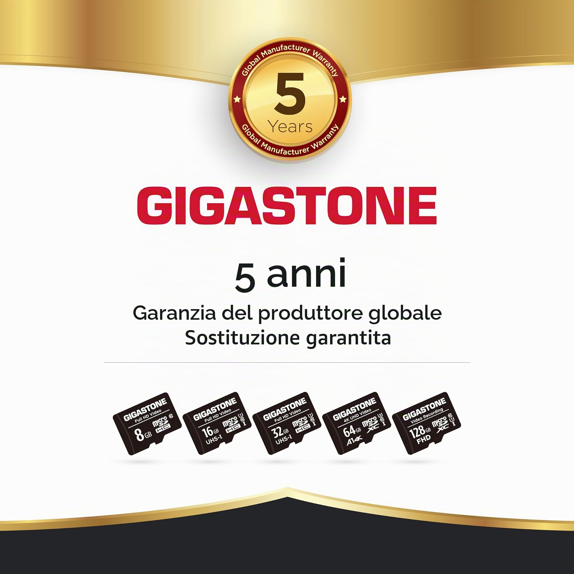 GIGASTONE Micro SD 64 GB, Set da 10, A1 U3 4K, per Telefono Fotocamere Videocamere Dashcam GoPro DJI Drone Fino a 95/35 MB/s (R/W) con Adattatore Scheda Micro SD