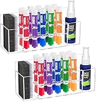 Vista 1 de HBlife Paquete de 2 soportes acrílicos para marcadores de borrado en seco, soporte de pared con 10 ranuras para pizarra blanca, para oficina