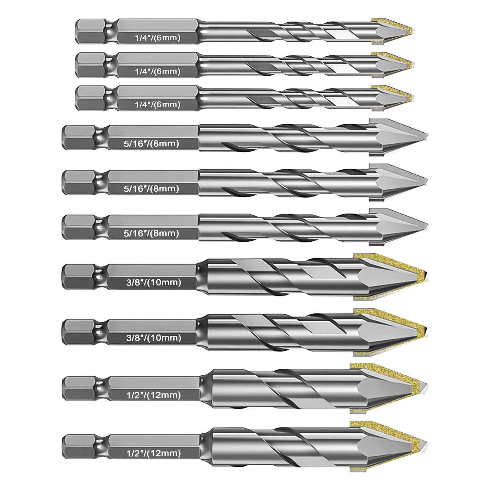 10 Pieces High-Strength Eccentric Twist Drill Bit Set