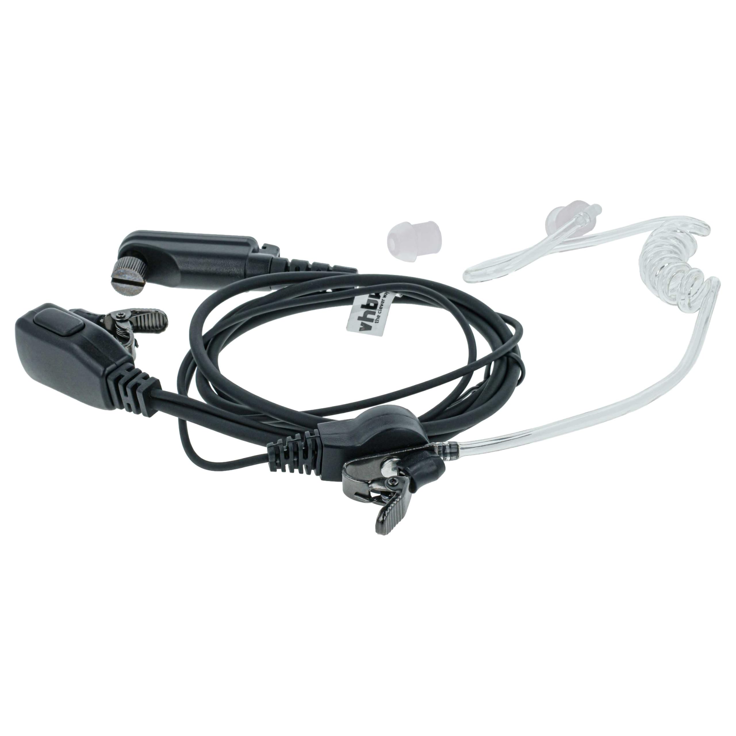 vhbw 5 x zestaw słuchawkowy kompatybilny z Hyt/Hytera PD682G, X1p, PD685, X1e Radio Walkie Talkie + mikrofon PTT, rura akustyczna