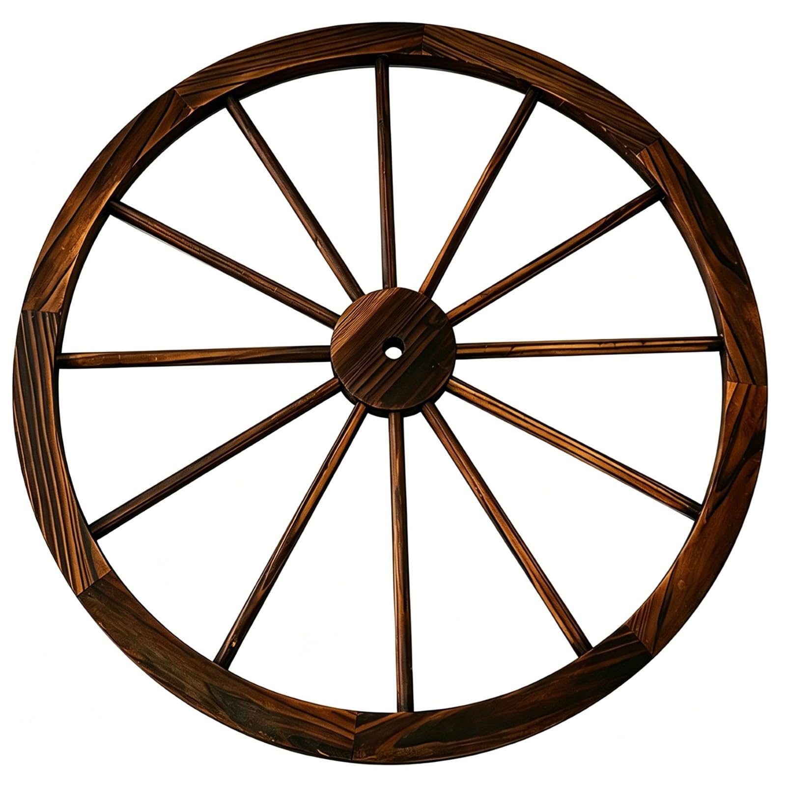 Large 90cm Wooden Garden Cart Wagon Wheel Rustic Wall Fence Decor